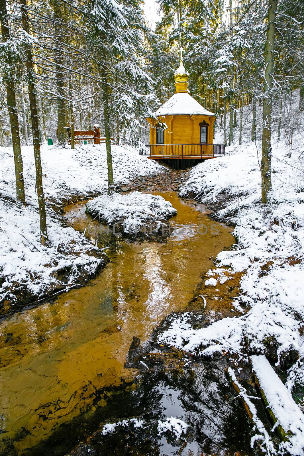 Winter landscape with small river by Multipedia