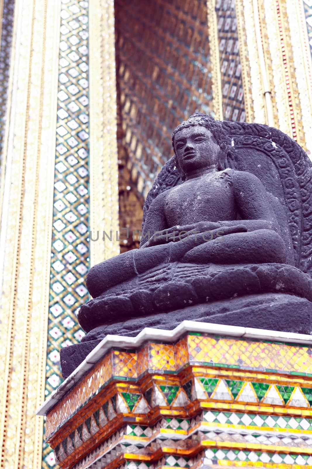 Temple of the Emerald Buddha, Royal Palace in Bangkok, Thailand. Full official name Wat Phra Si Rattana Satsadaram