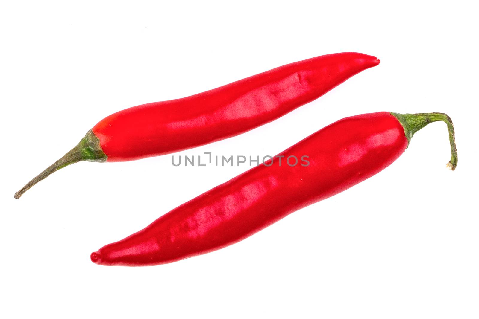 Red chilli isolated on a white background