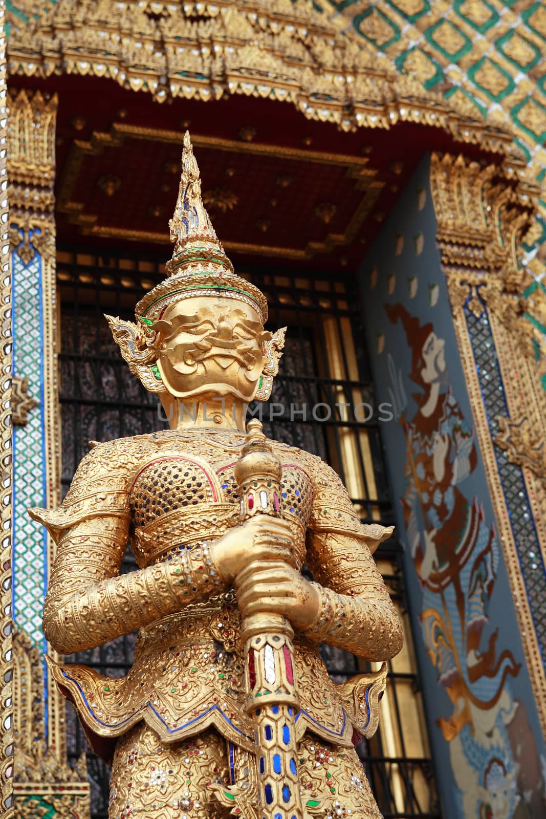 Temple of the Emerald Buddha, Royal Palace in Bangkok, Thailand. Full official name Wat Phra Si Rattana Satsadaram