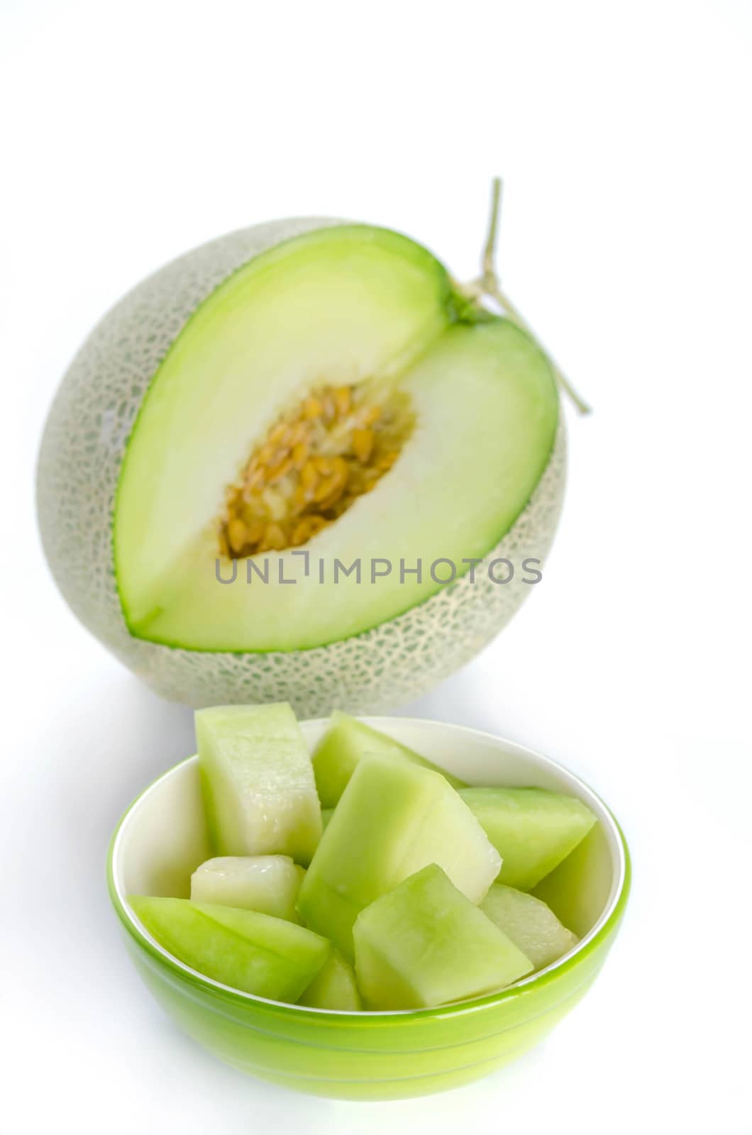 green melon on white  by rakratchada