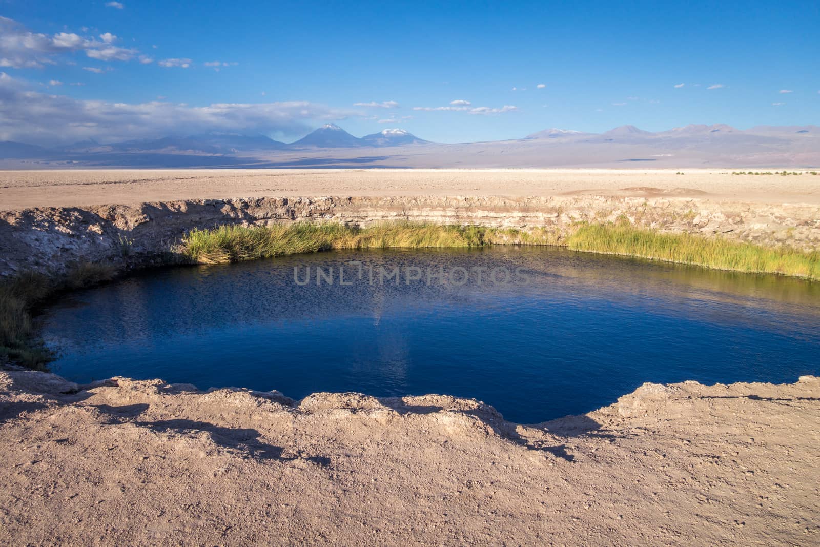 Ojos del salar lagoon landmark in San Pedro de Atacama, Chile