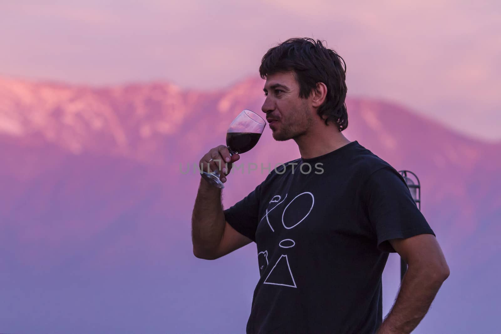 Man, drinking wine by Chudakov