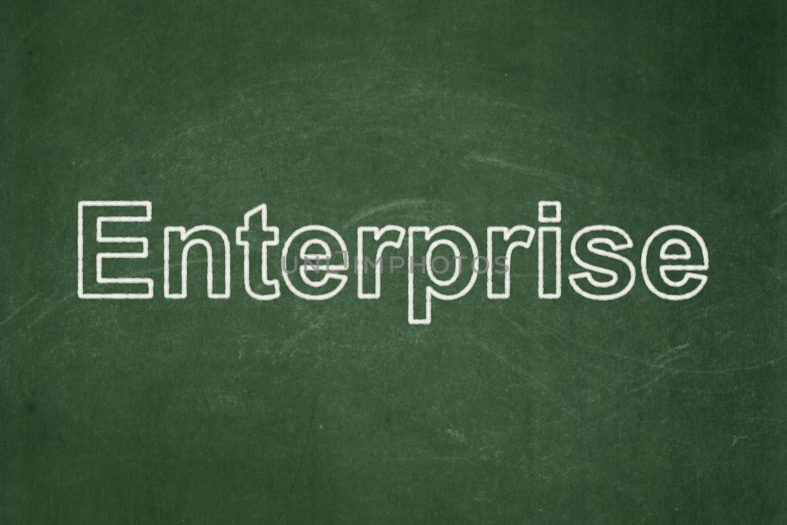 Finance concept: text Enterprise on Green chalkboard background