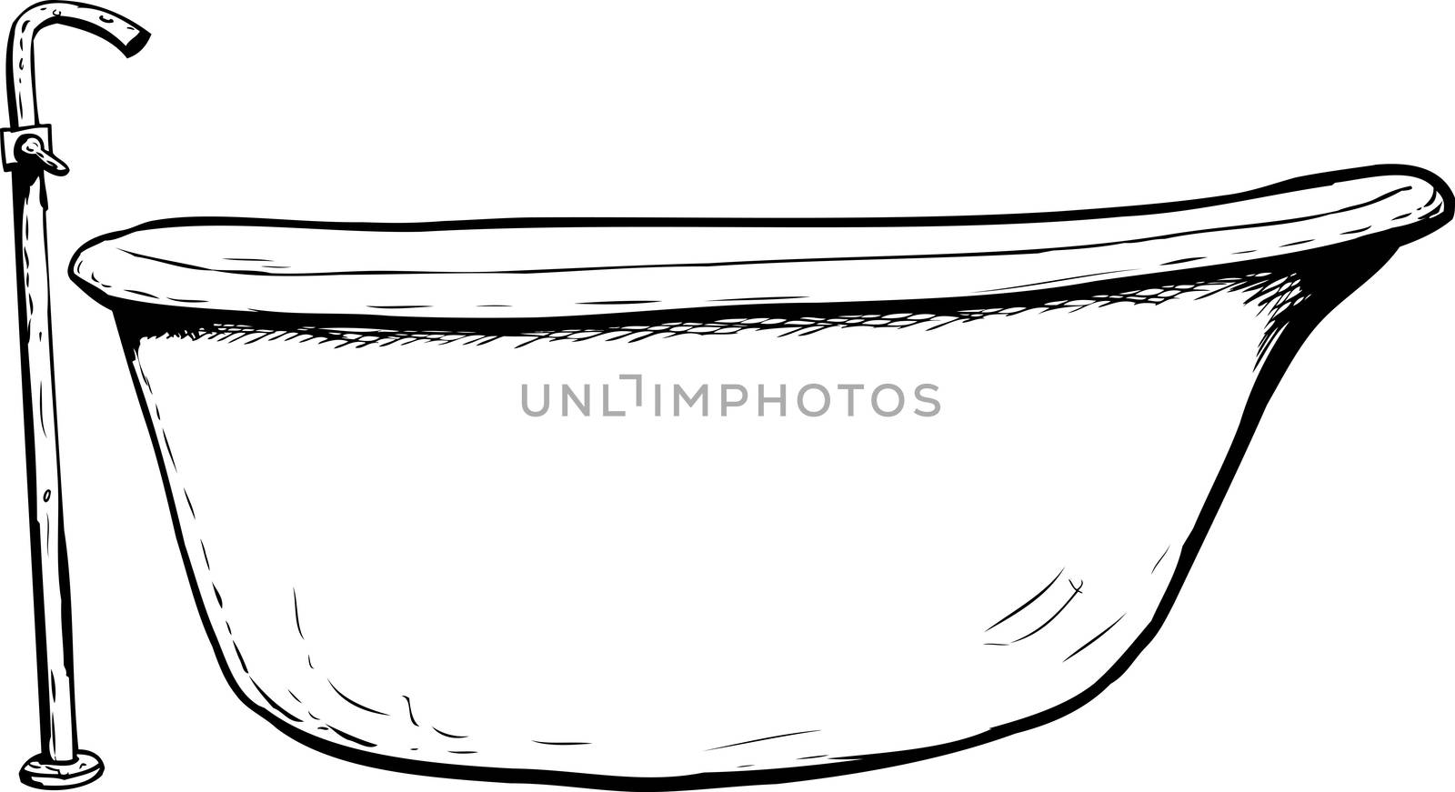 Outlined side view on bath tub by TheBlackRhino