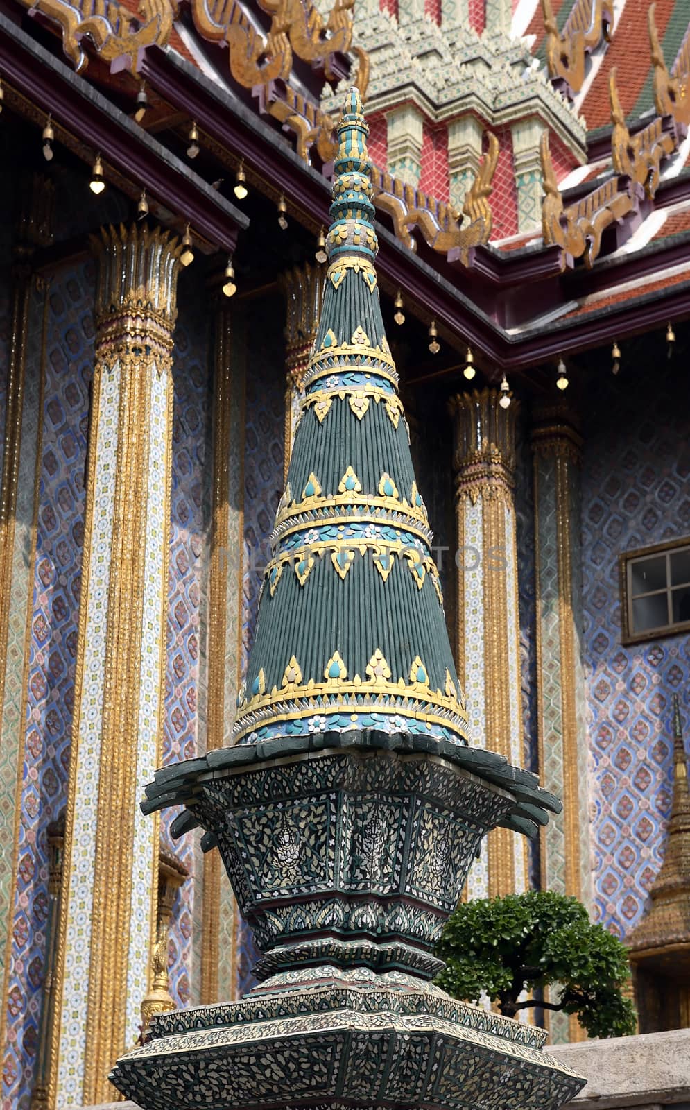 Temple of the Emerald Buddha, Royal Palace in Bangkok, Thailand. Full official name Wat Phra Si Rattana Satsadaram