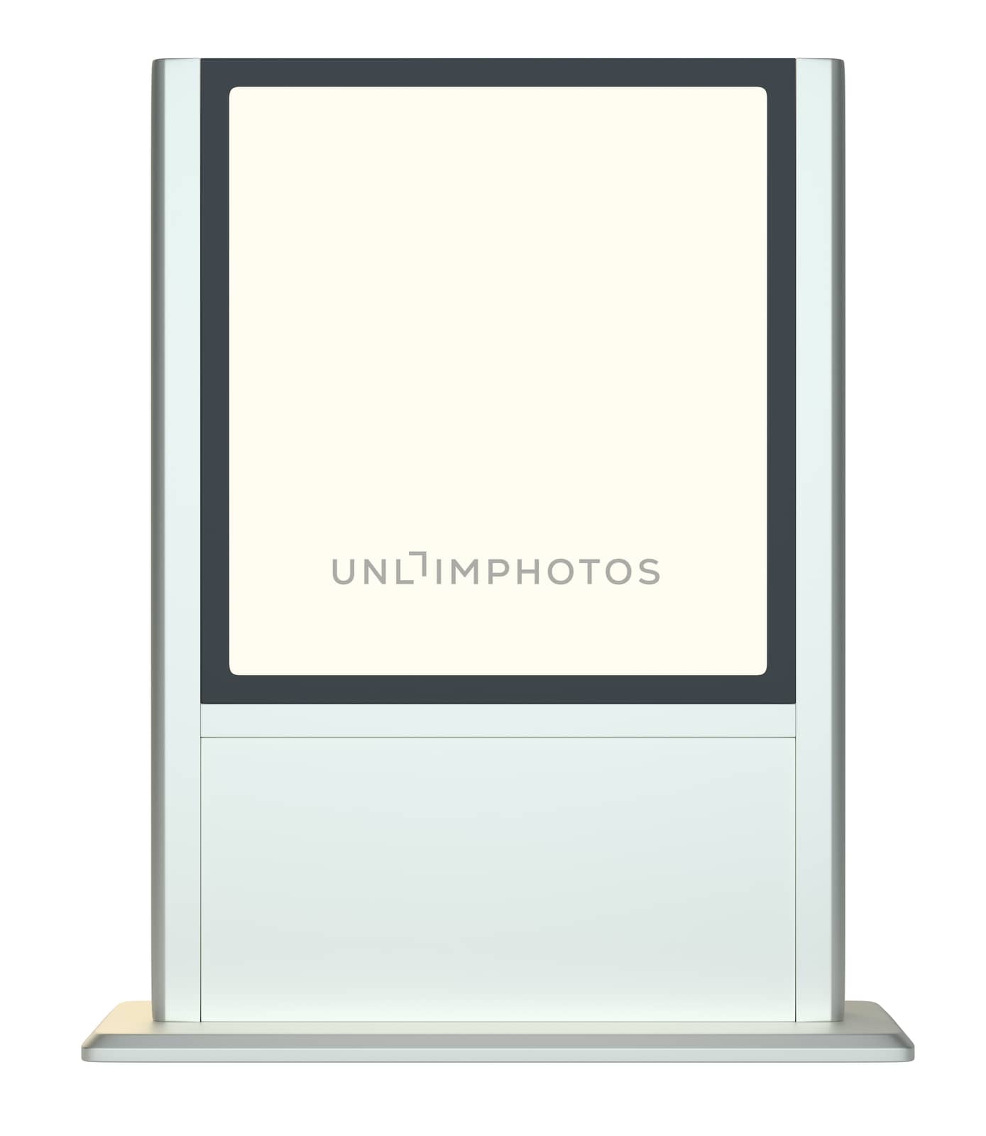 Lightboxe. Isolated On white Background. 3D rendering. Template for your Design