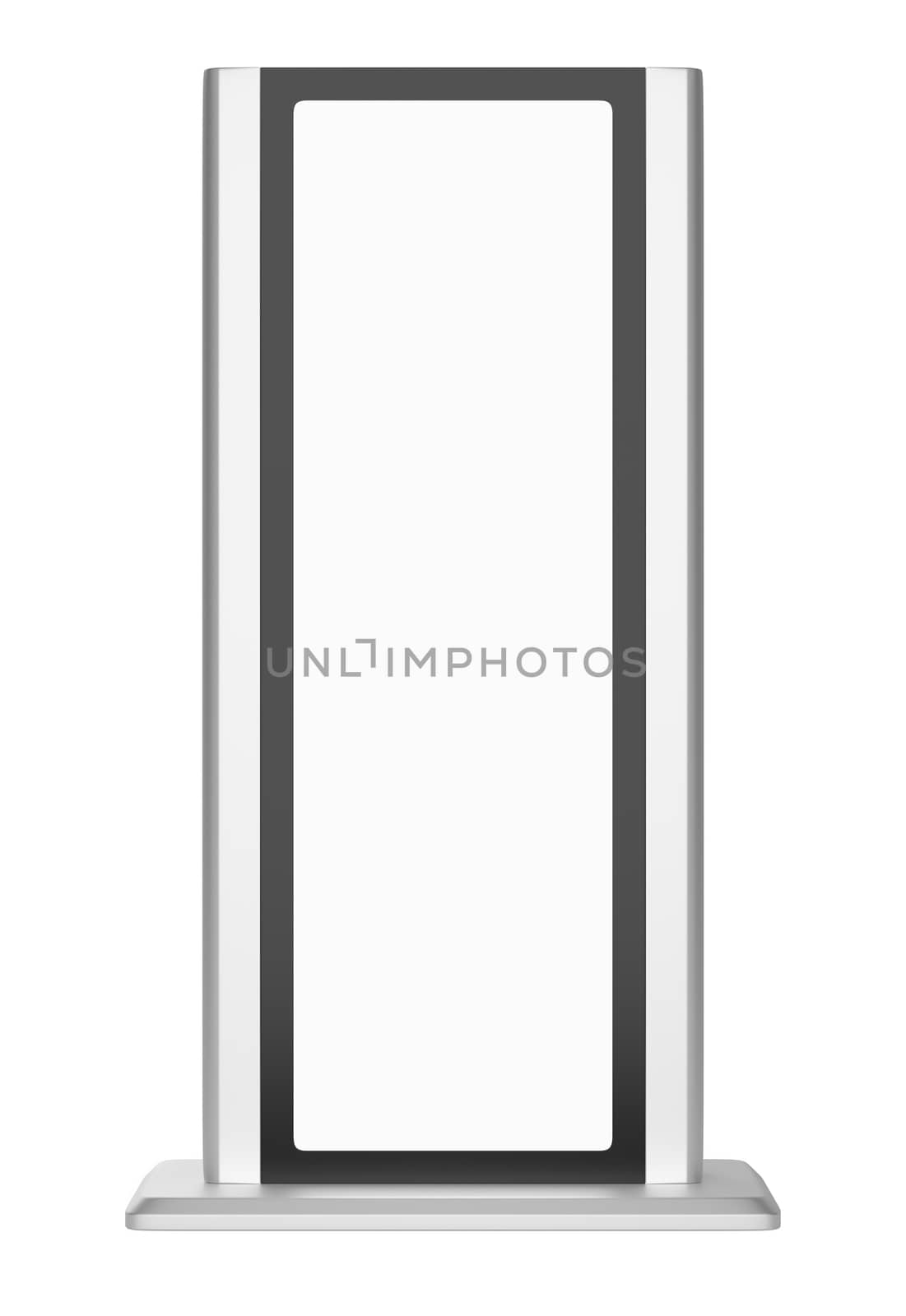 Black lightbox in white background. 3d rendering