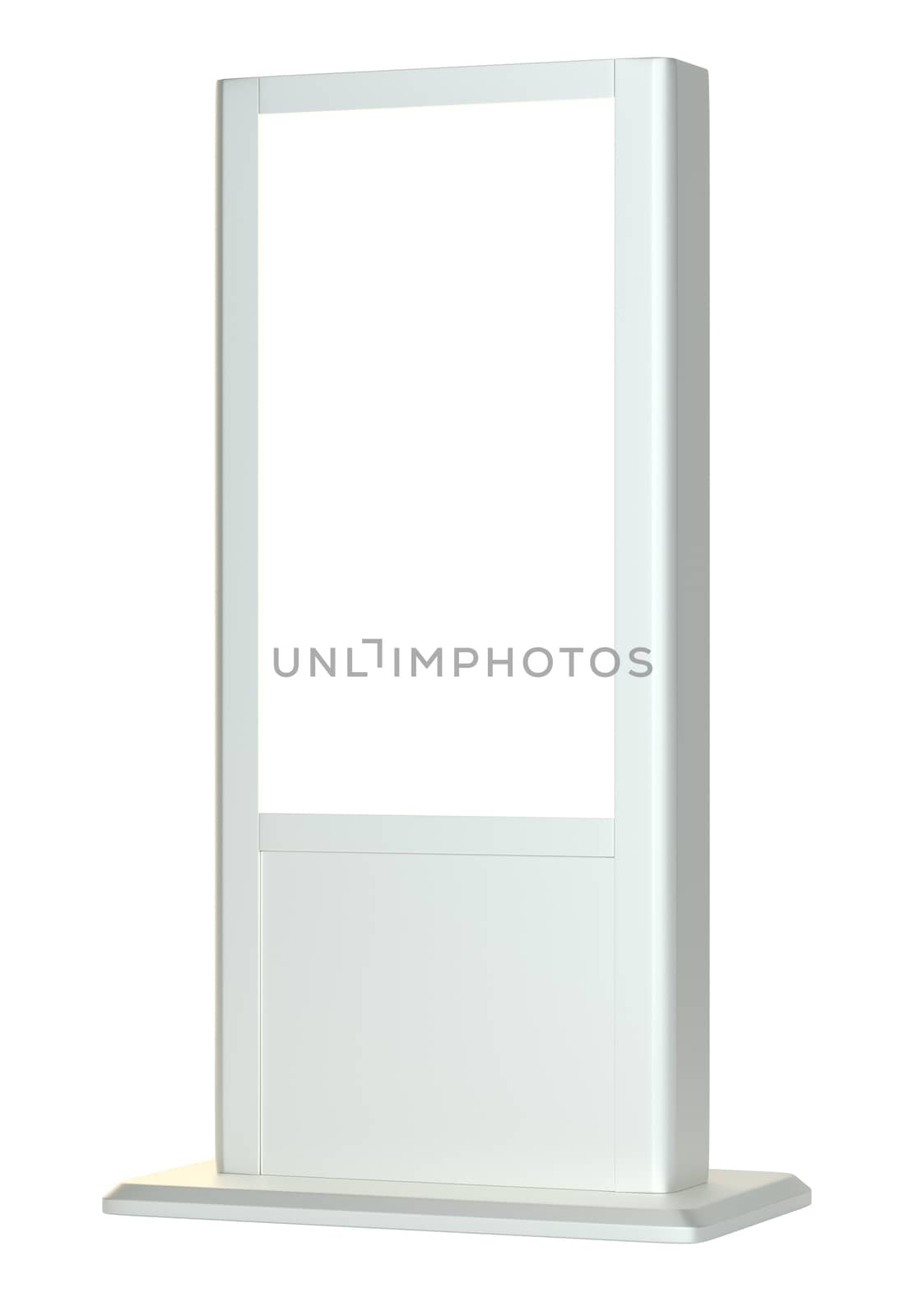 Realistic light box template on white background. 3D Illustration