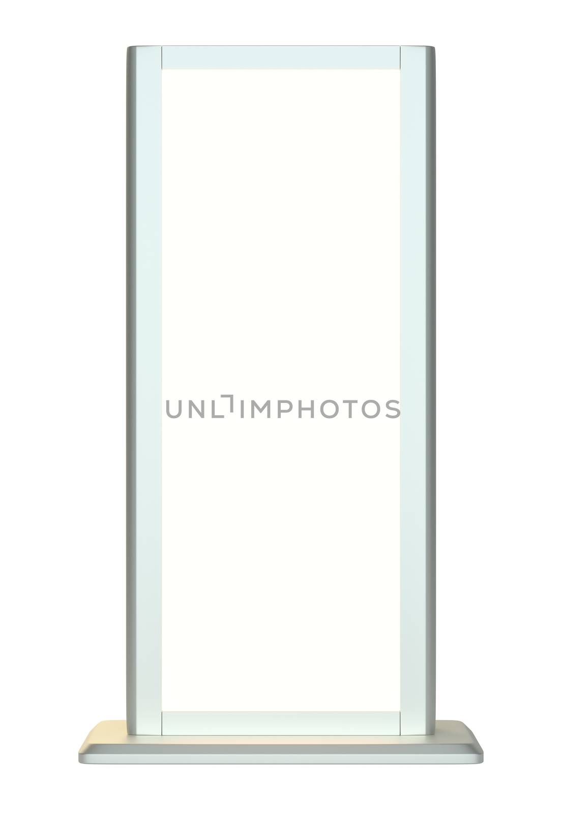 Outdoor lightbox. Advertising Stand. Isolated On White Background. 3D Illustration. Mockup Template