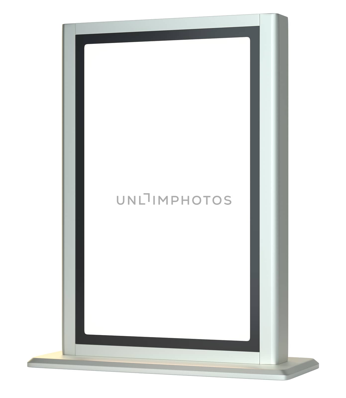 Lightboxe. Isolated On white Background. 3D rendering. Template for your Design