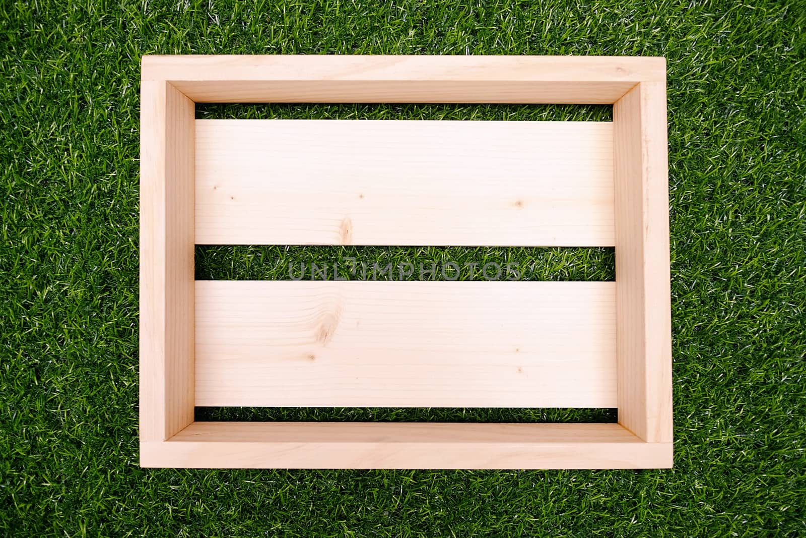 Wooden Box with Green Grass by aonip