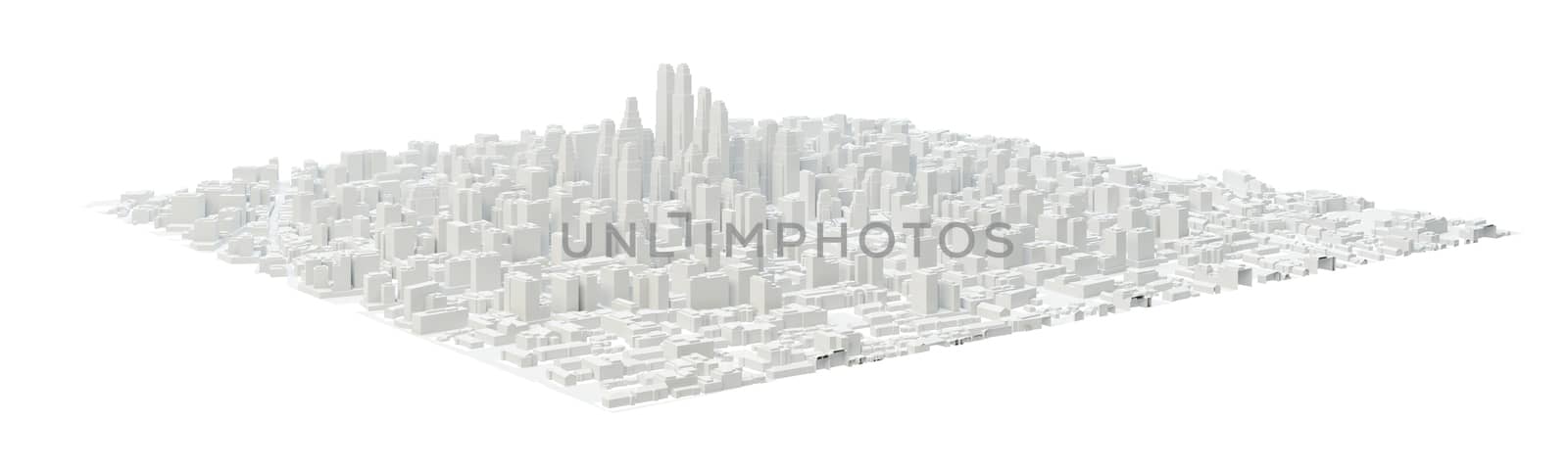 White City Buildings, Aerial View. 3D Illustration