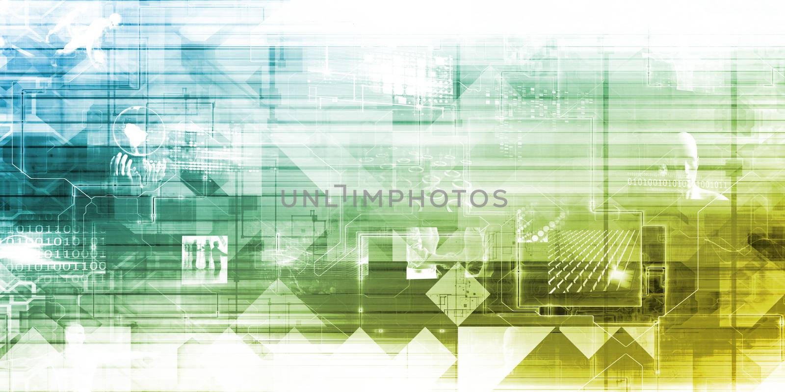 Futuristic Background with Technology Abstract on White