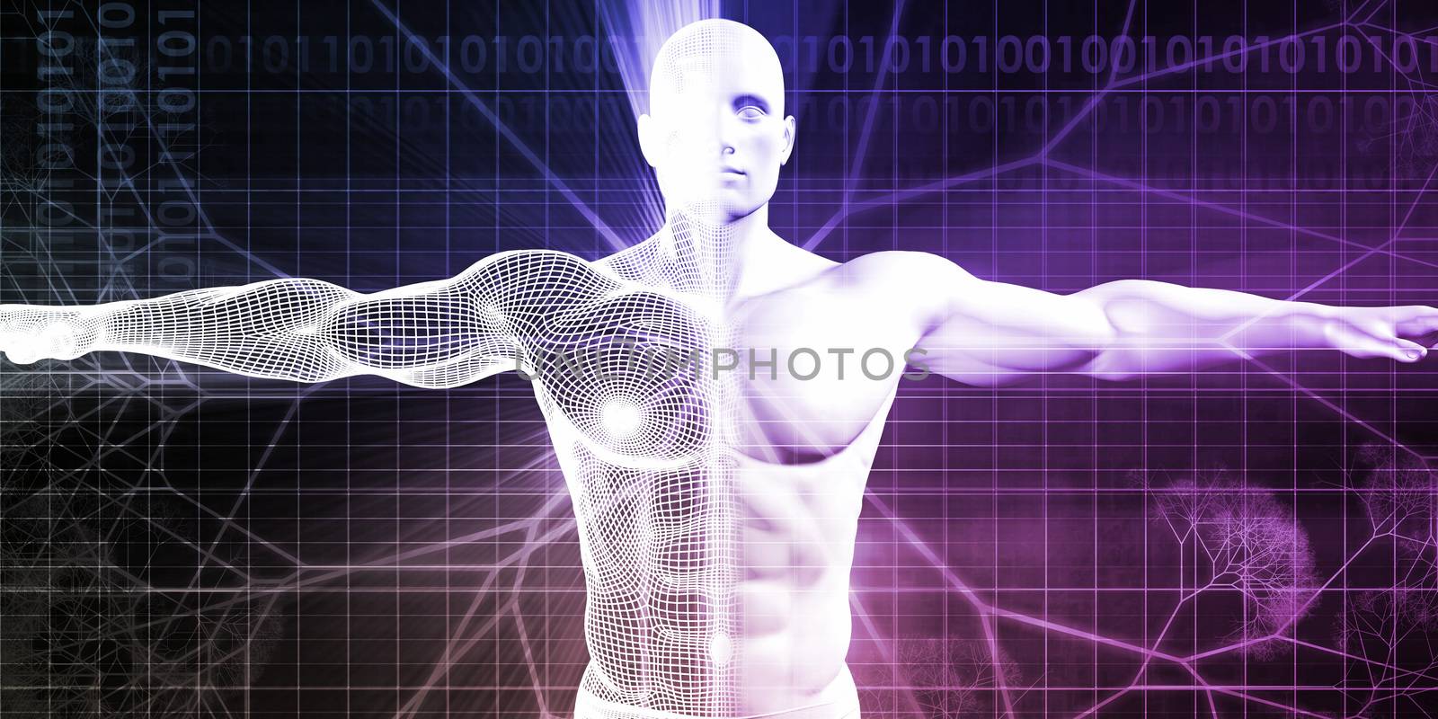 Digital Anatomy with Technology Theme Concept as Art