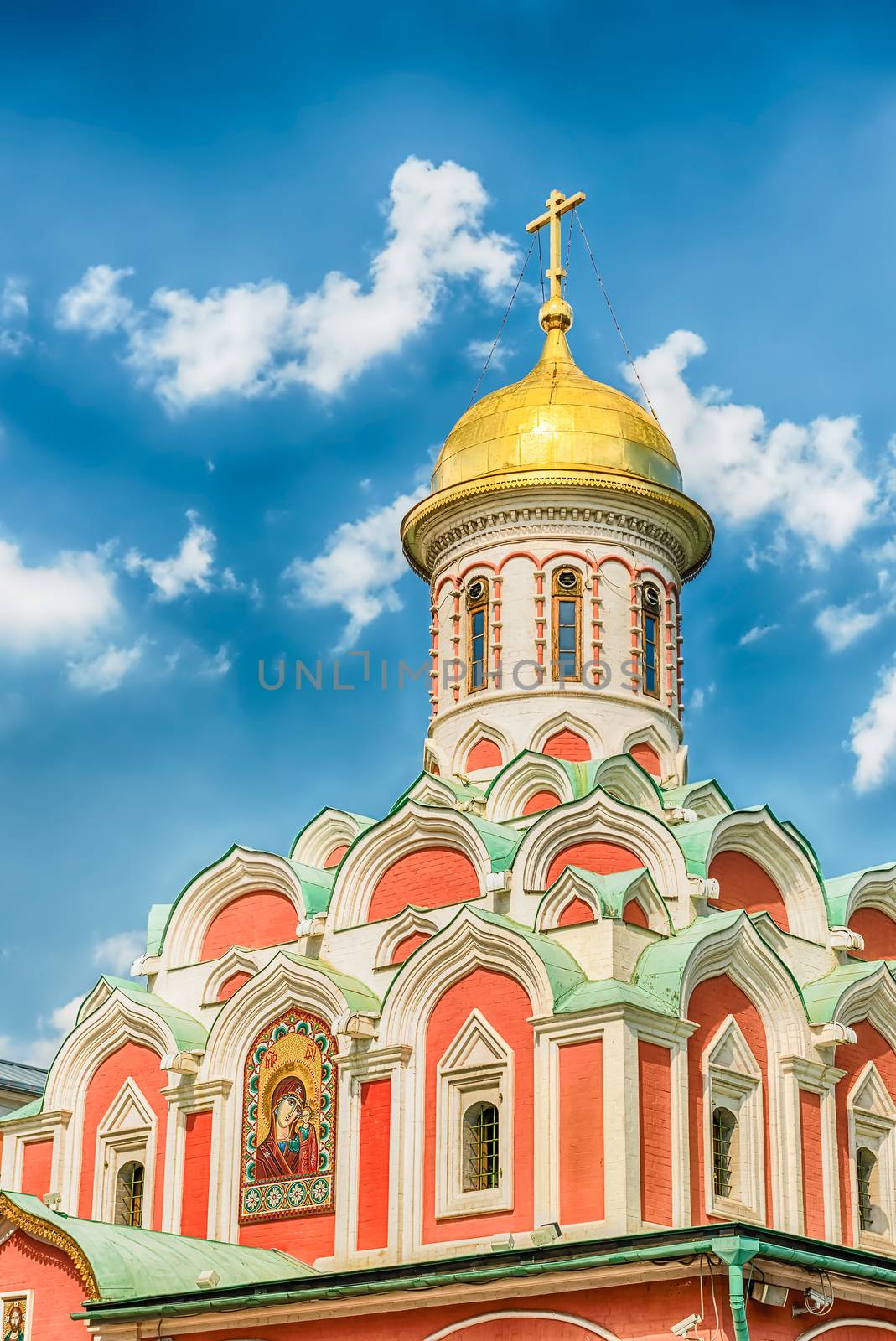 The russian orthodox Kazan Cathedral, iconic landmark in Red Square, Moscow, Russia
