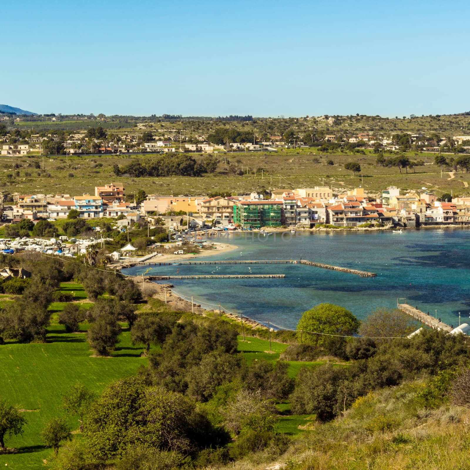 View of Brucoli, a fisher village in Sicily - Italy.