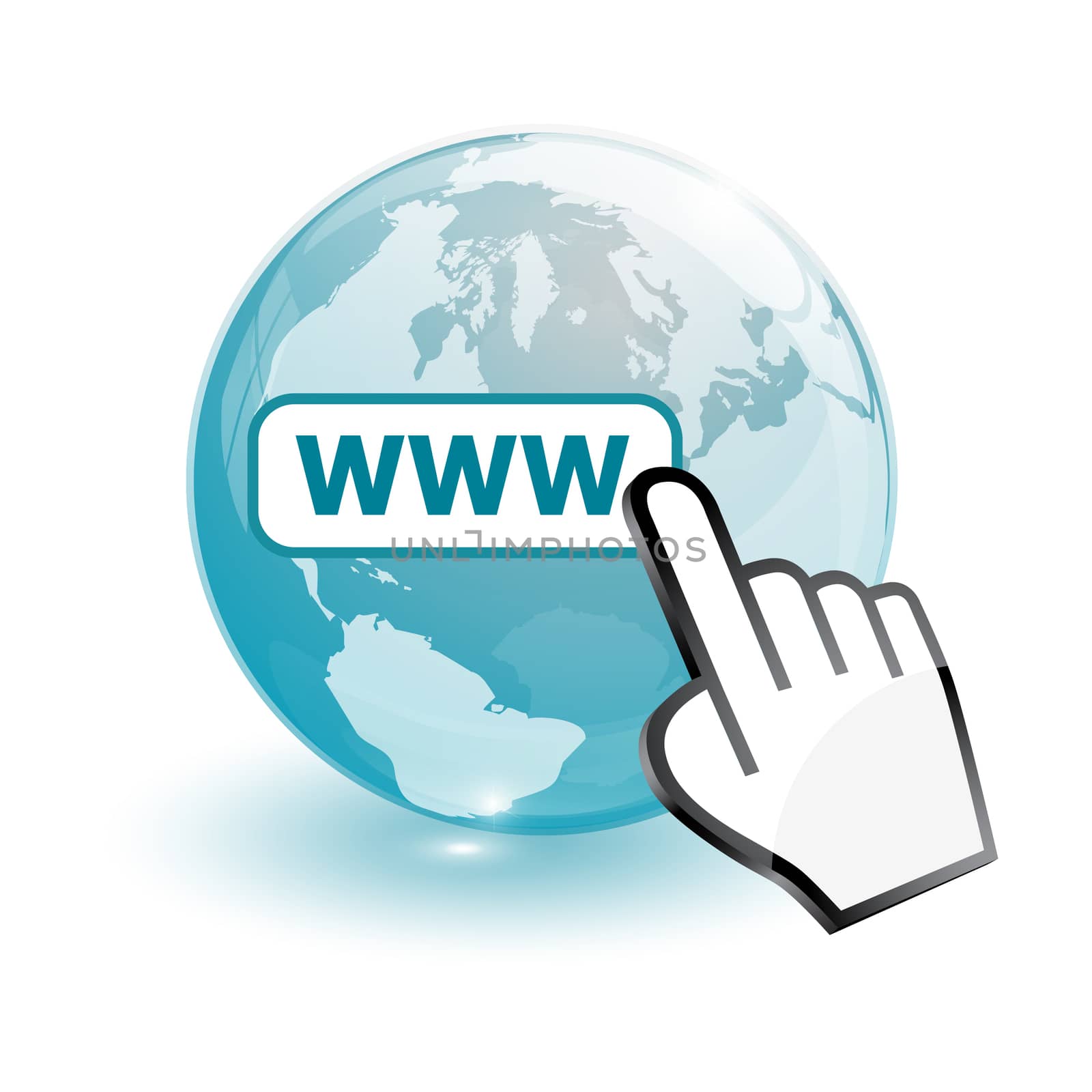 world map and world wide web searching