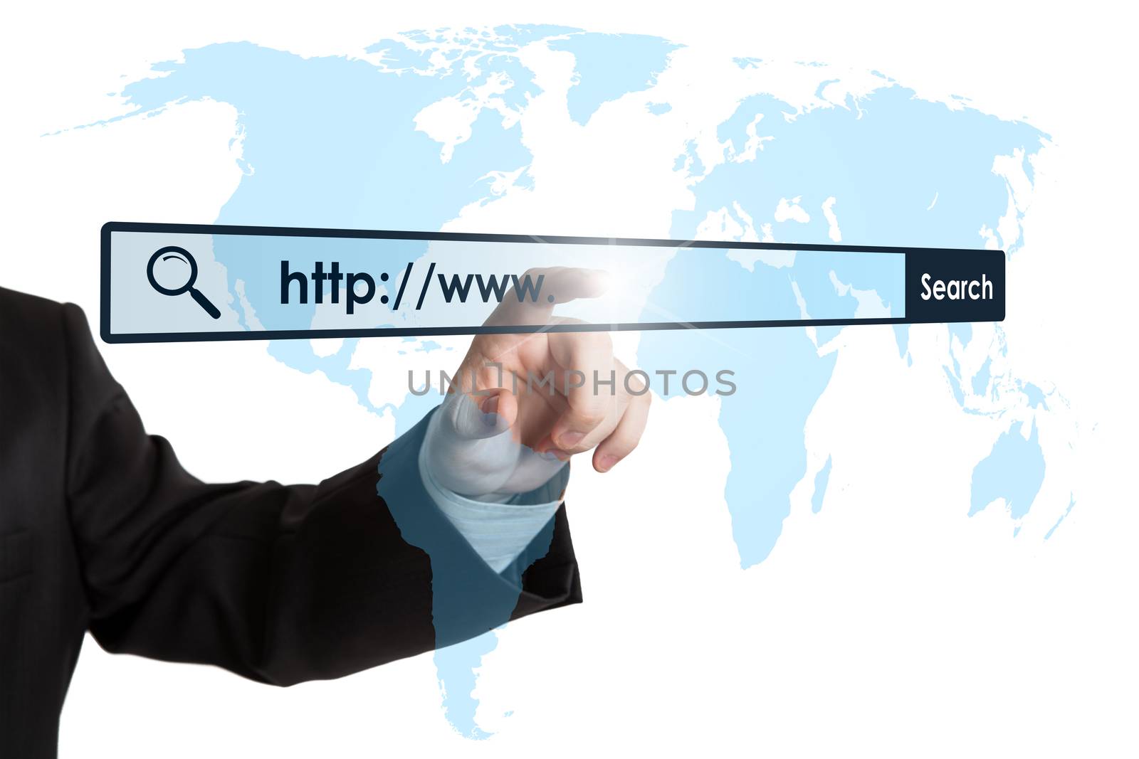 world map and world wide web searching