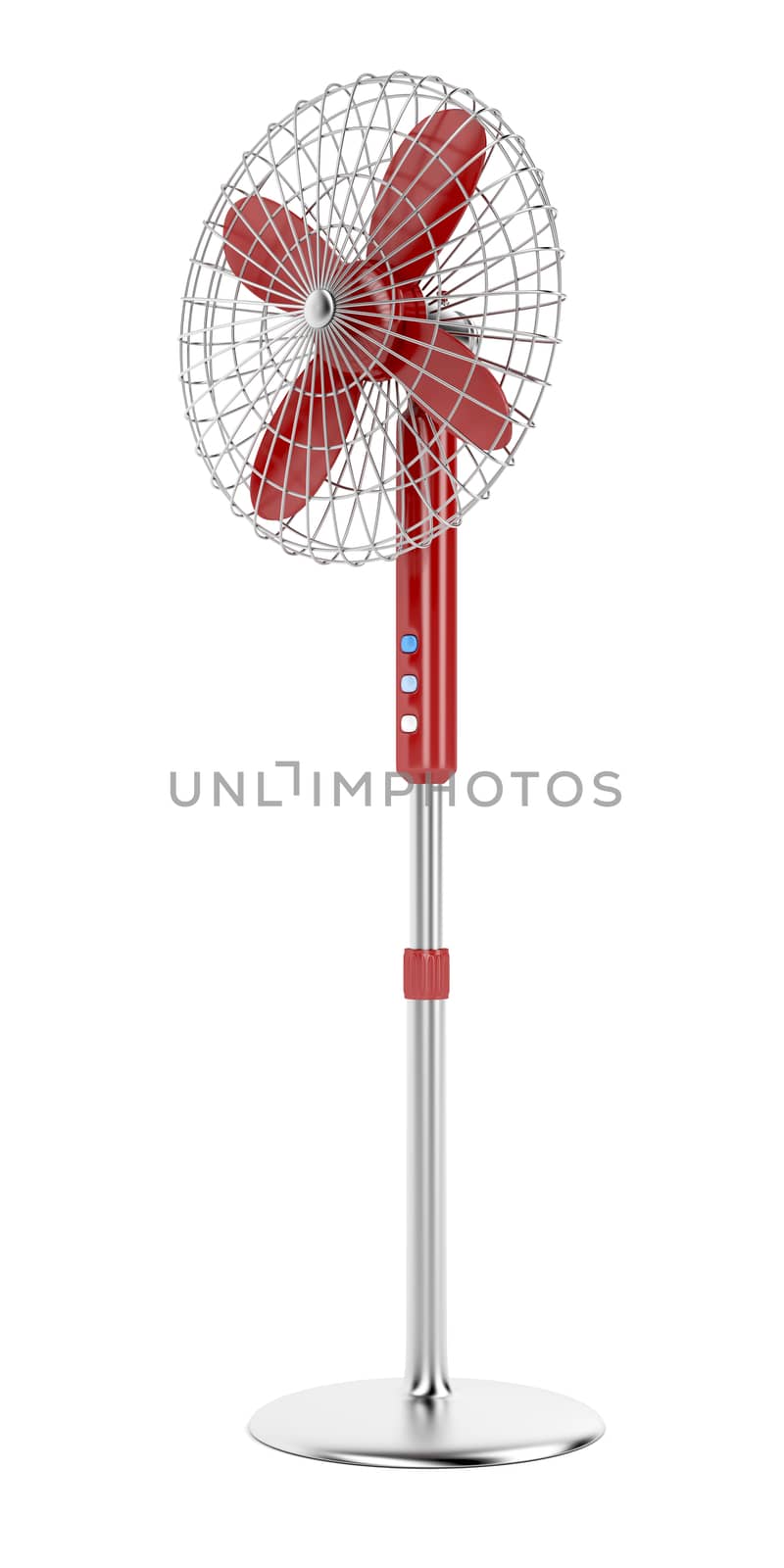 Electric fan on white background