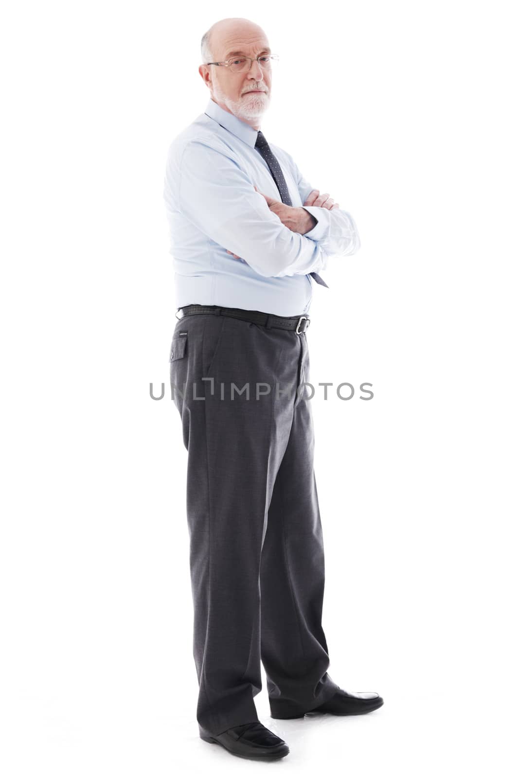 Portrait of mature business man isolated on white background