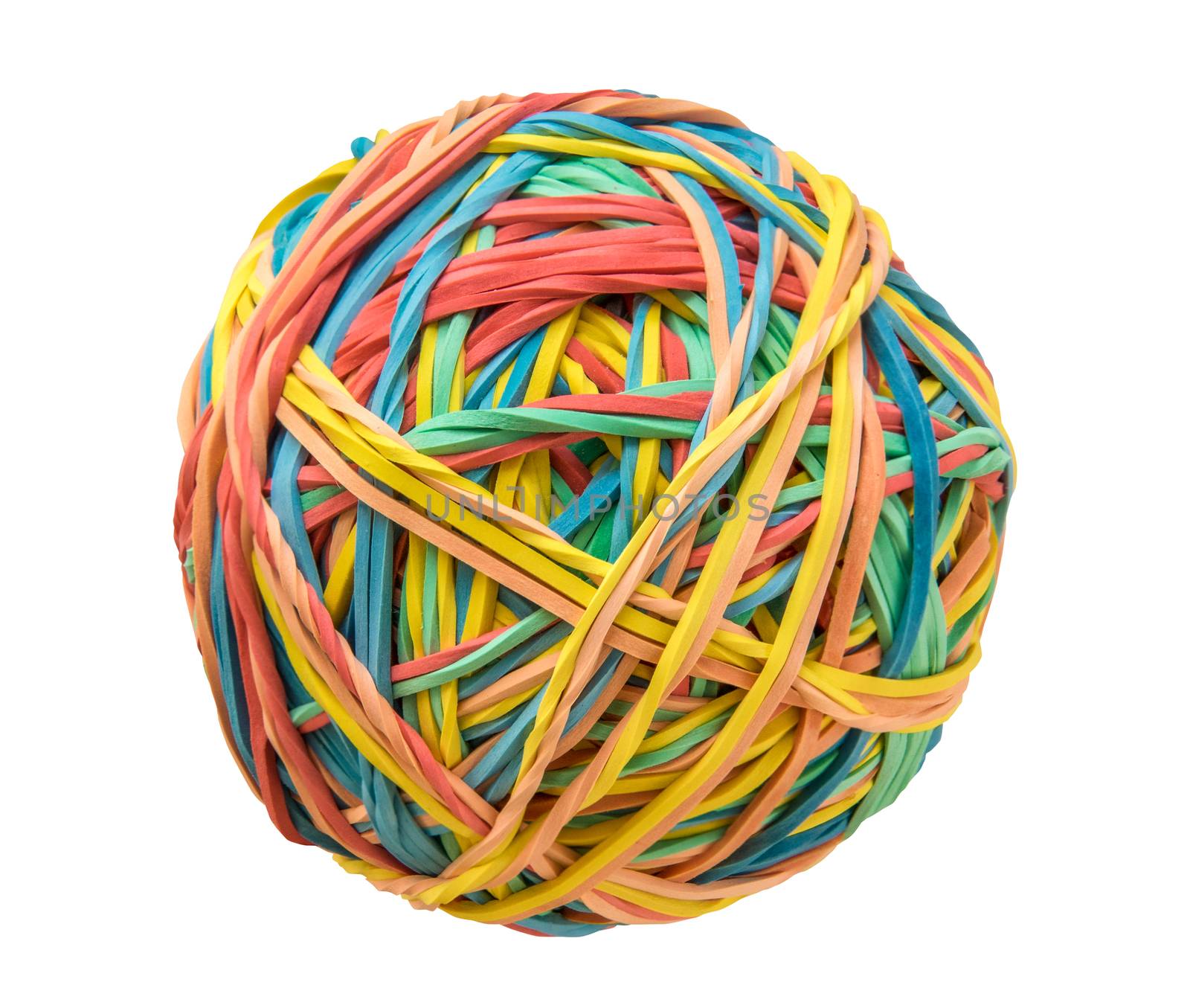 Isolated Rubber Band Ball by mrdoomits