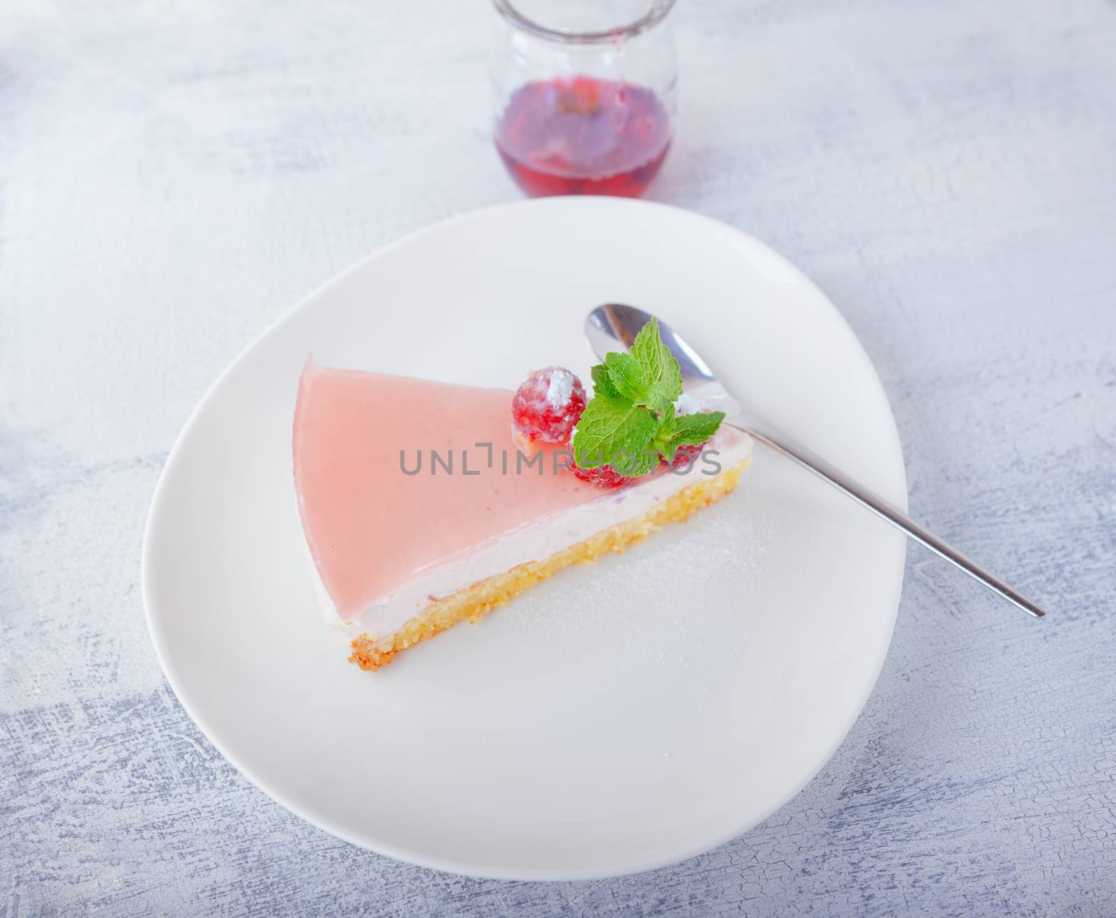 Piece of raspberry yogurt cake by supercat67