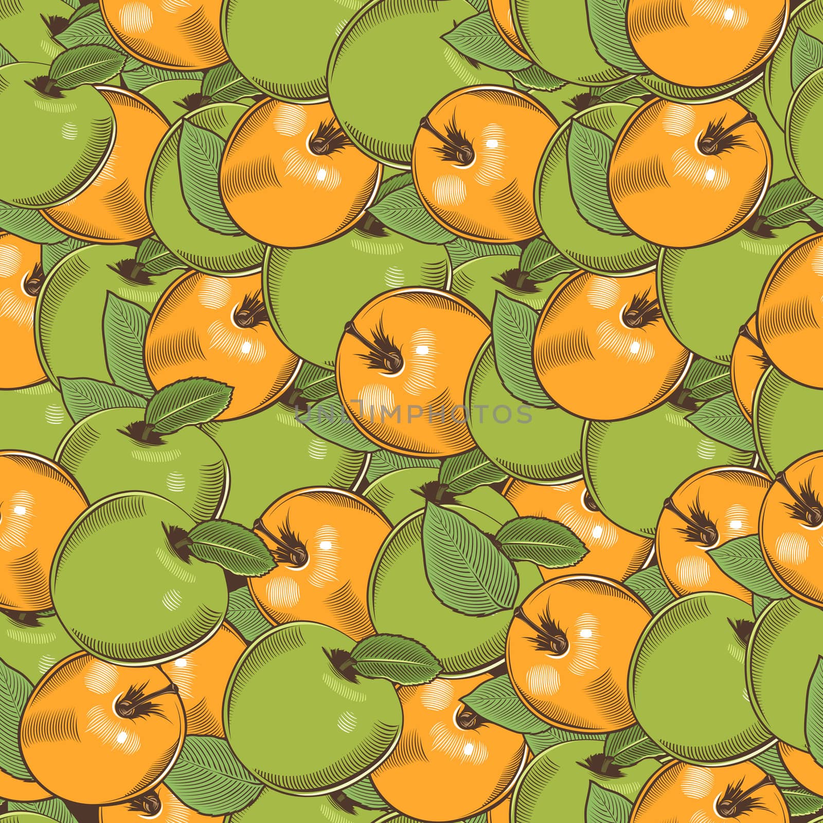 Vintage Apple Seamless Pattern by ConceptCafe