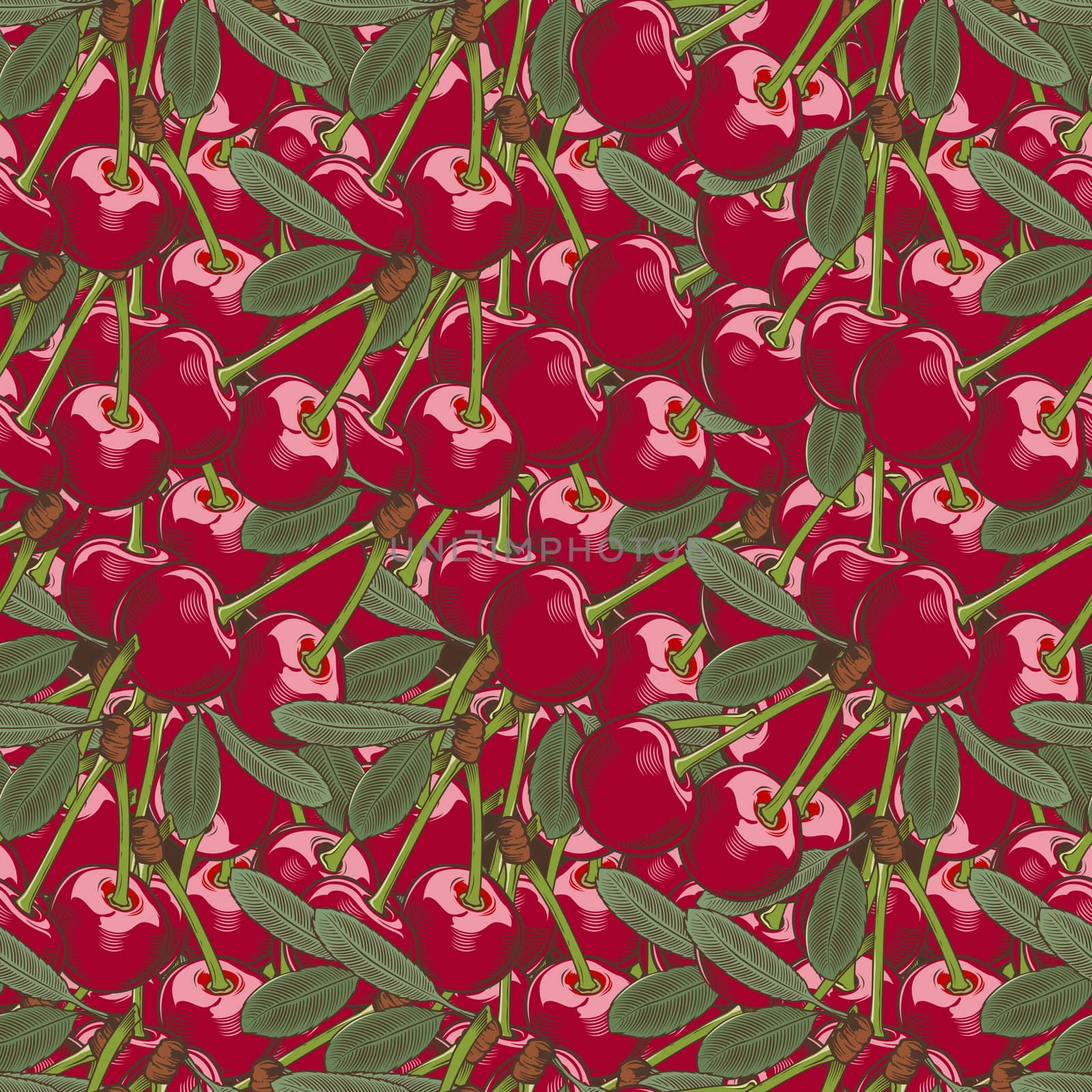 Vintage Cherry Seamless Pattern by ConceptCafe