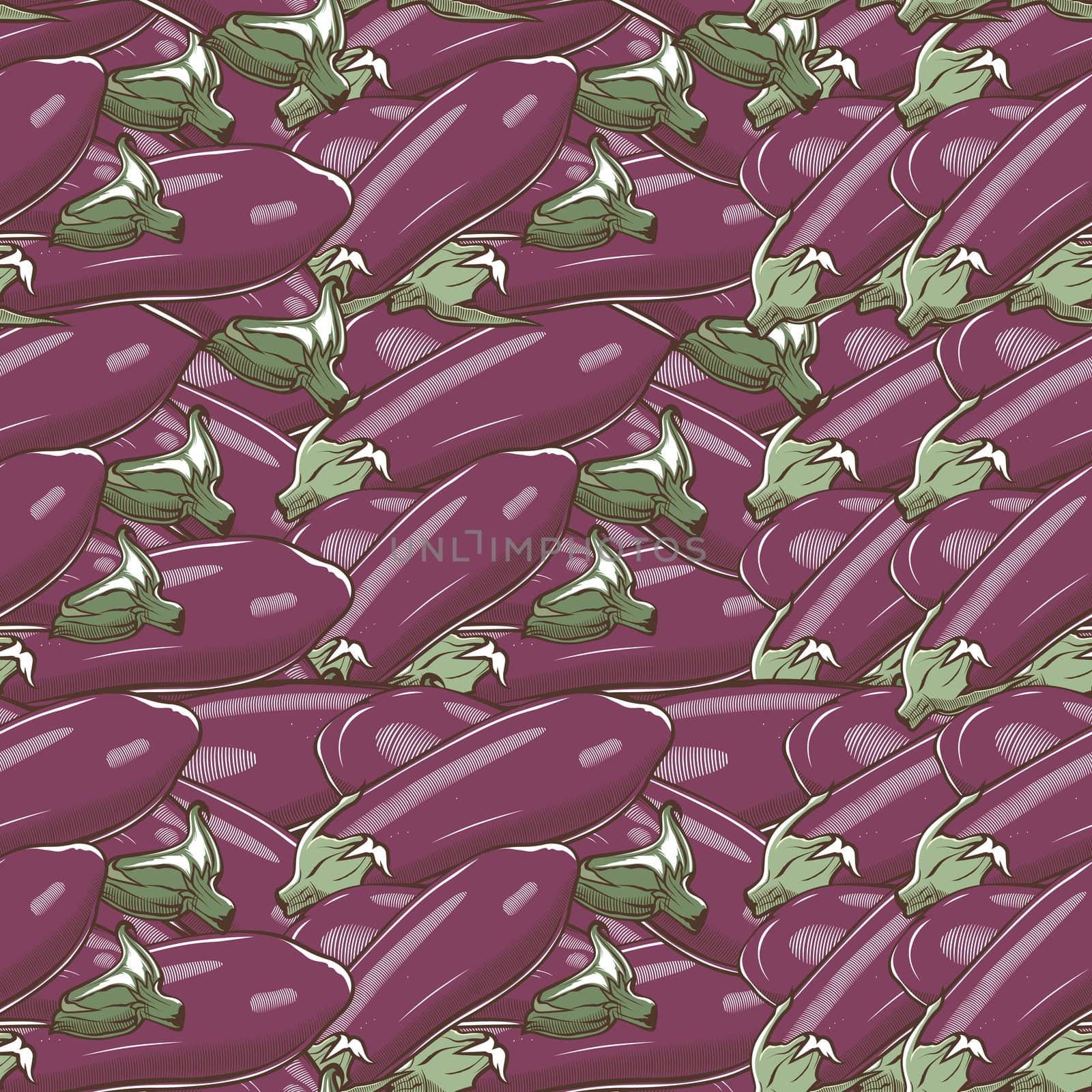 Vintage Eggplant Seamless Pattern by ConceptCafe
