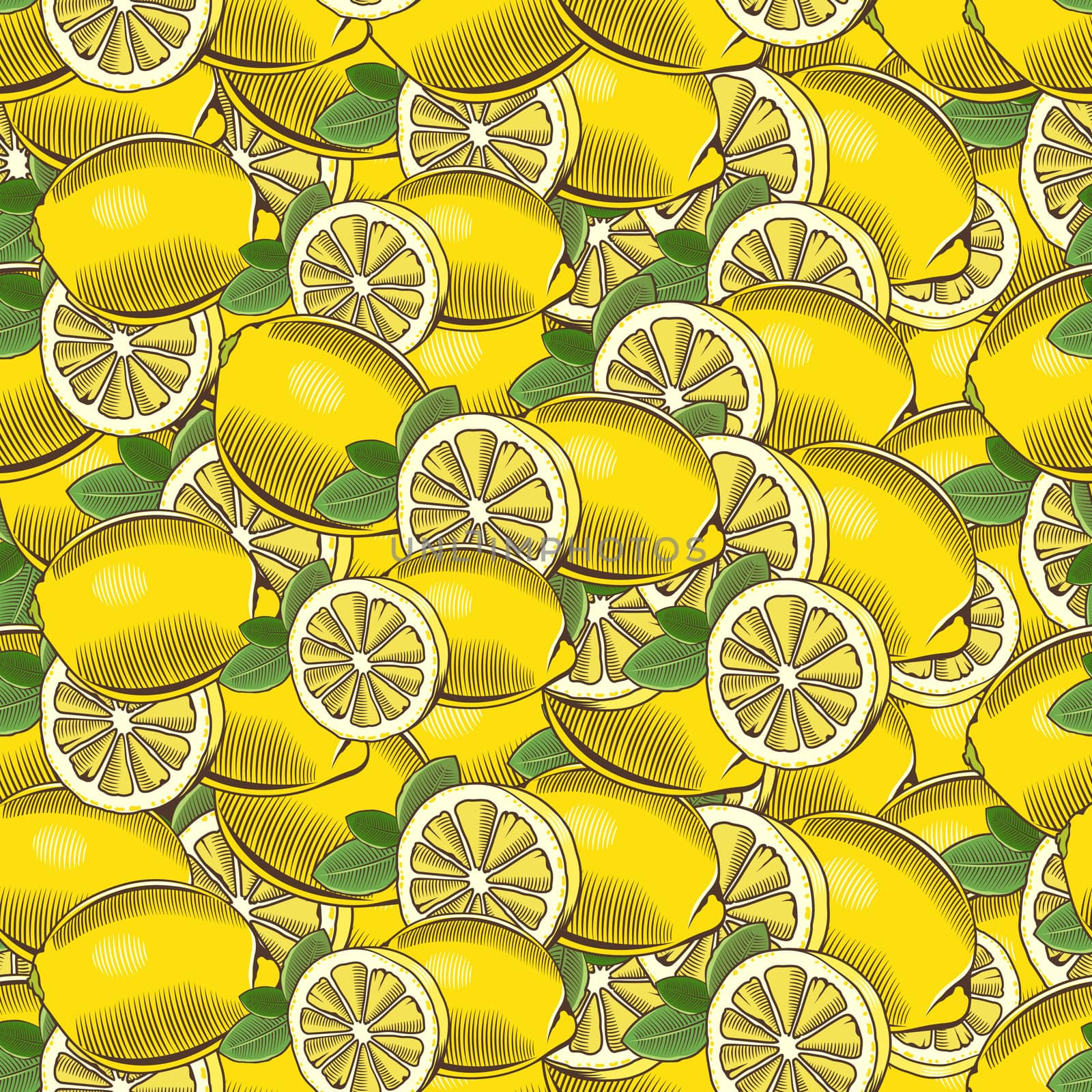 Vintage Lemon Seamless Pattern by ConceptCafe