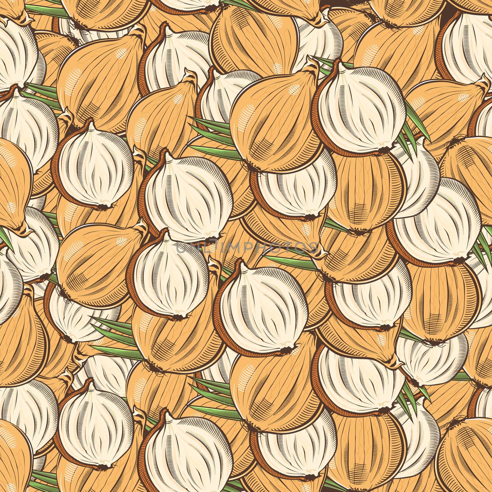 Vintage Onion Seamless Pattern by ConceptCafe
