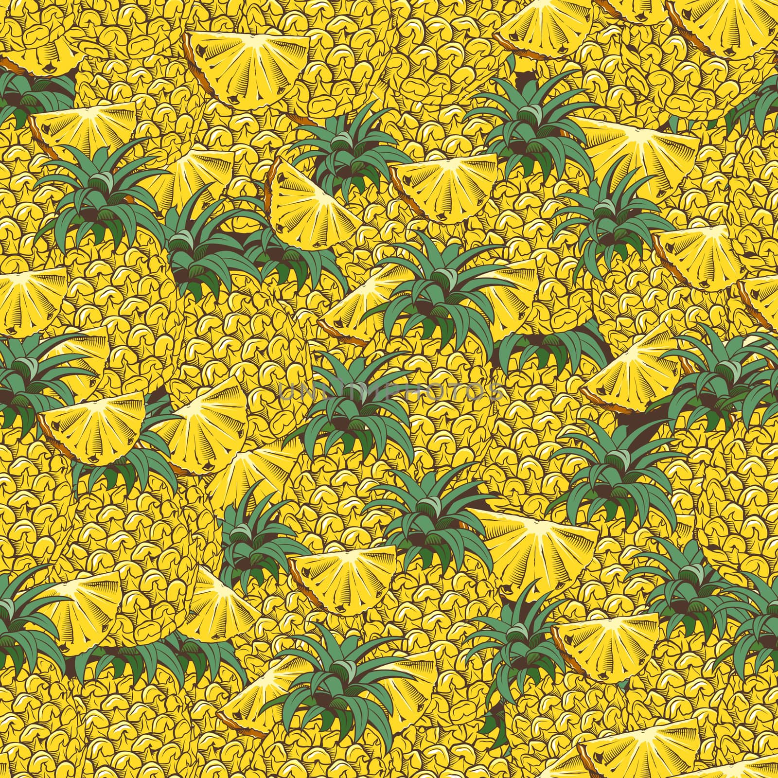 Vintage Pineapple Seamless Pattern by ConceptCafe