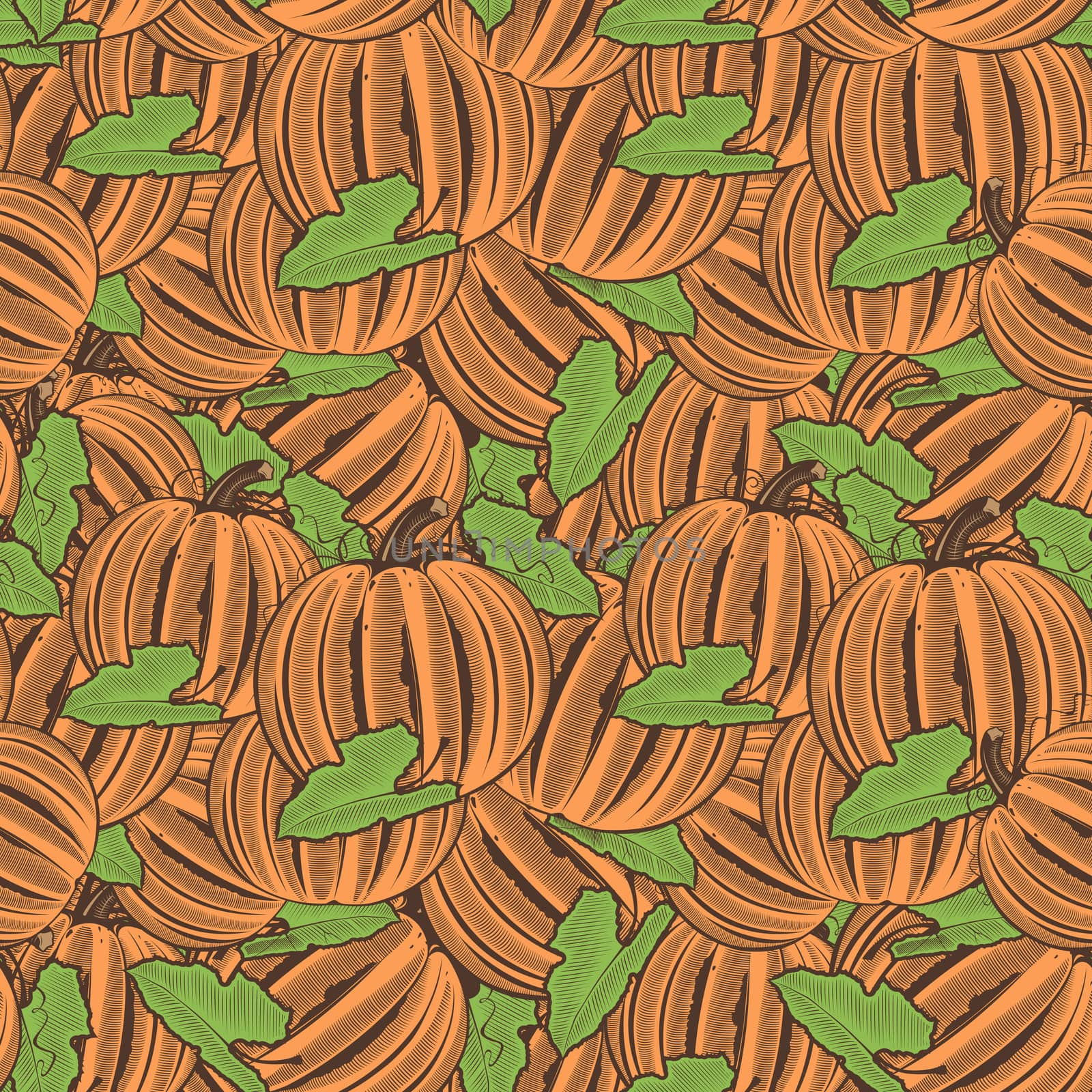 Vintage Pumpkin Seamless Pattern by ConceptCafe