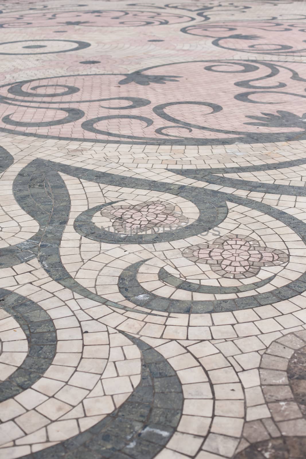 Colorful ornamental tiles floor by Vanzyst