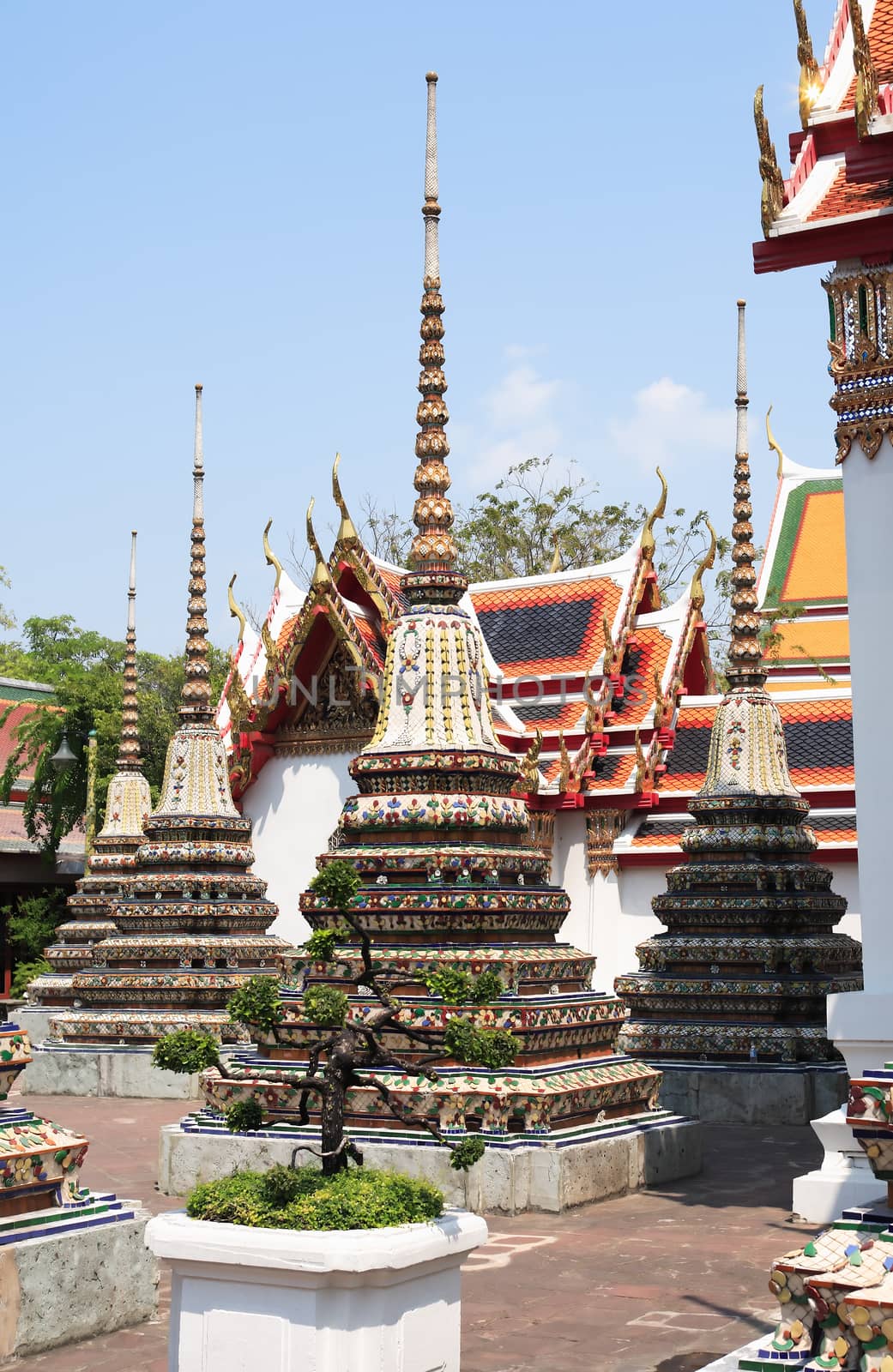 Temple of the Reclining Buddha Wat Pho in Bangkok, Thailand