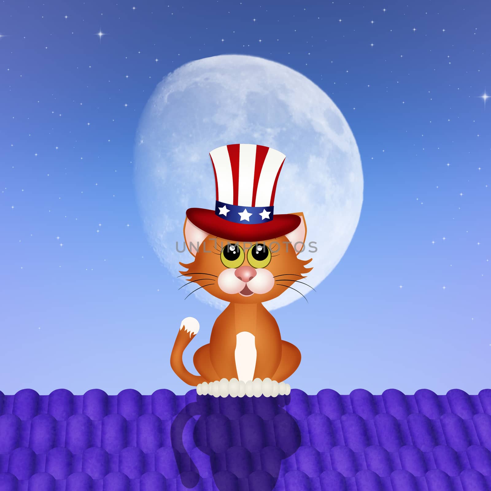 cat celebrate Independence day by adrenalina