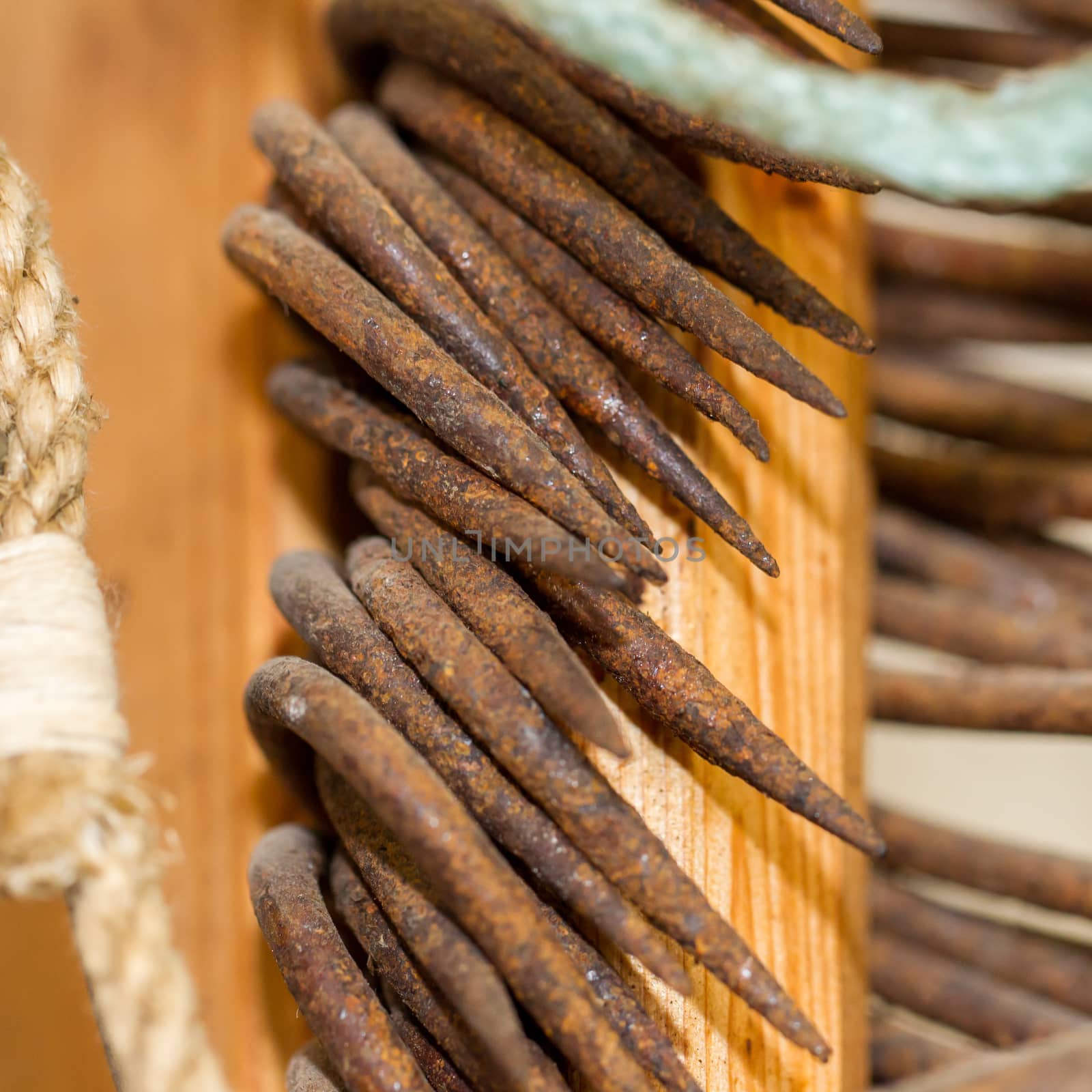 Old rusted fishing hooks - Close-up by michaklootwijk
