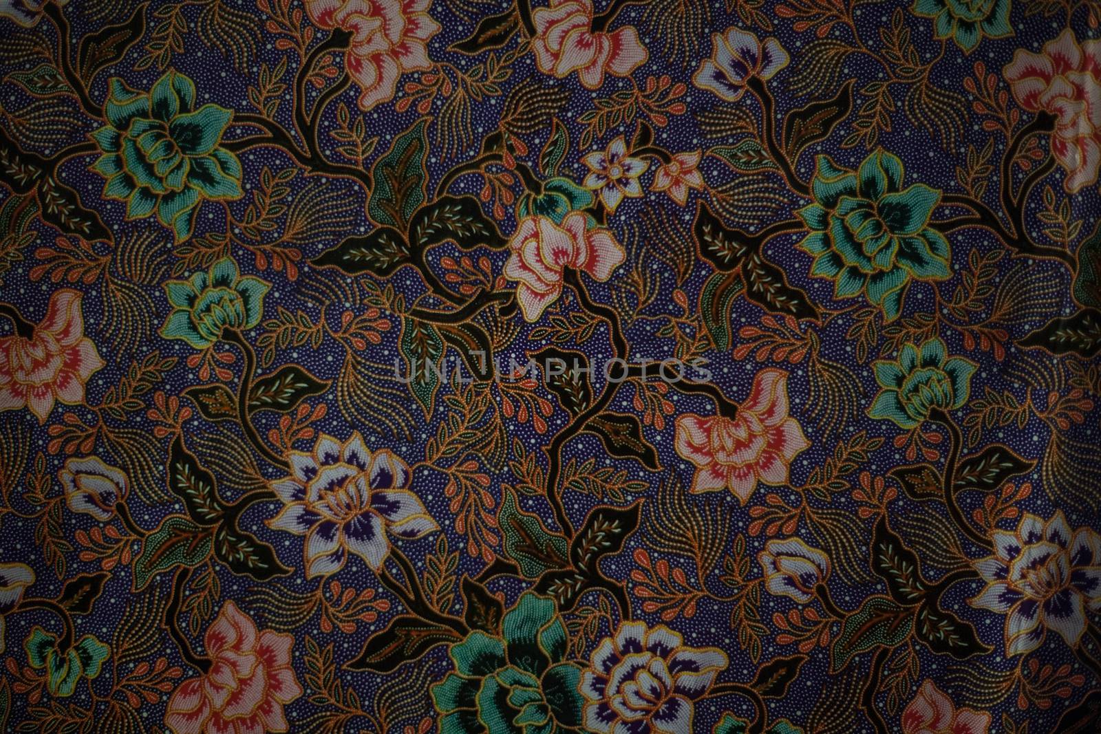 Fabric textile with flowers. Floral asian Photo background