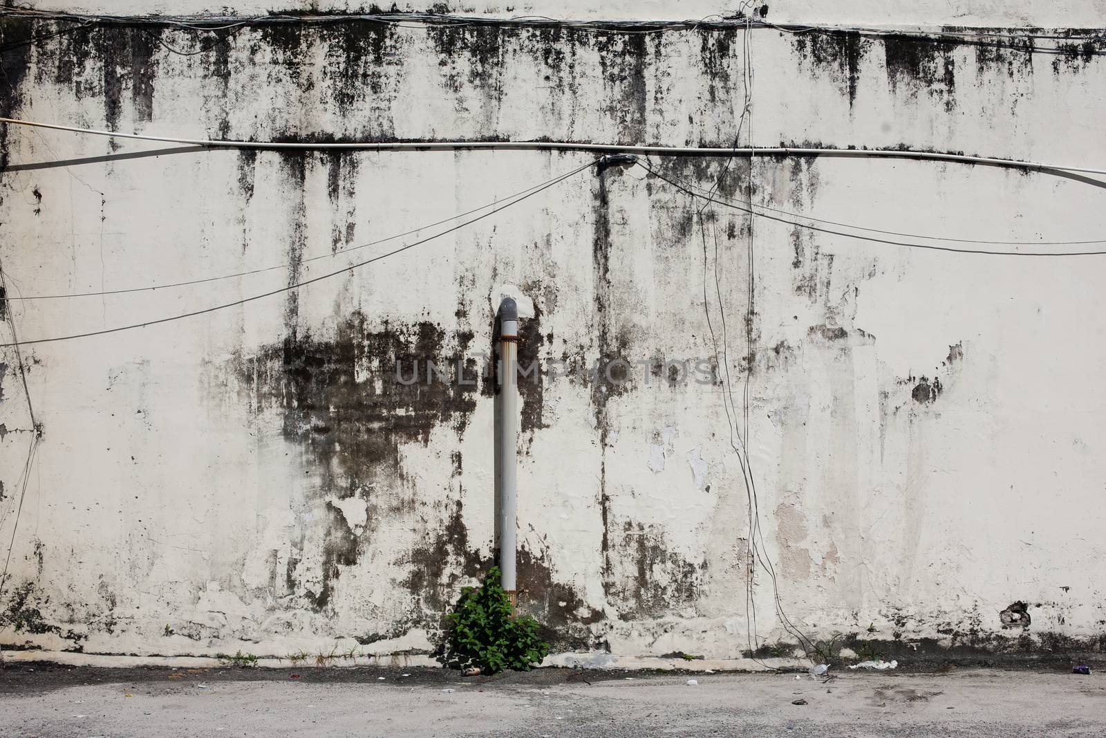 Rusty dirty moldy wall outdoor in Penang, Malaysia