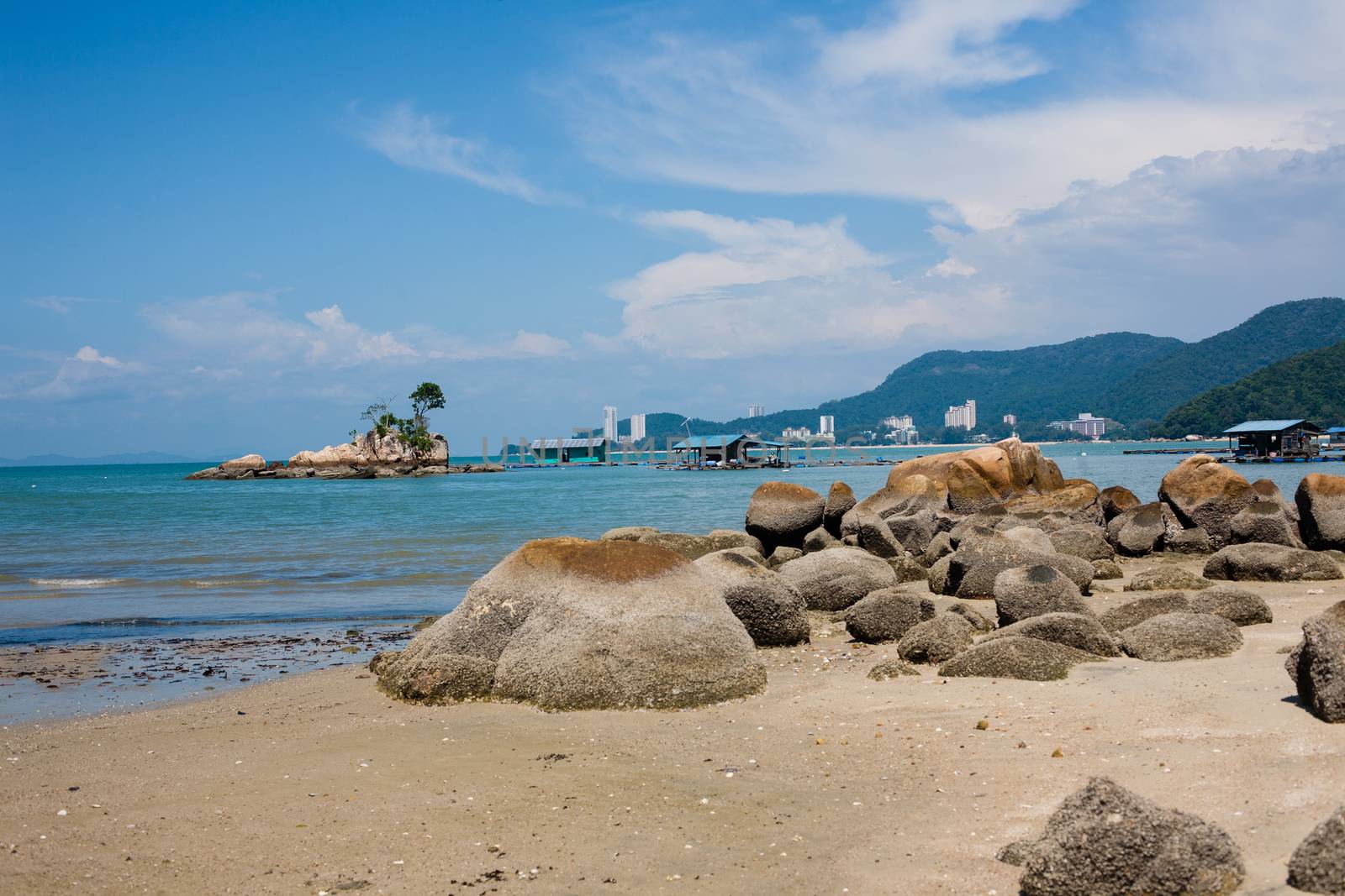 Malaysia tropic beach with crystal clear sea by Vanzyst