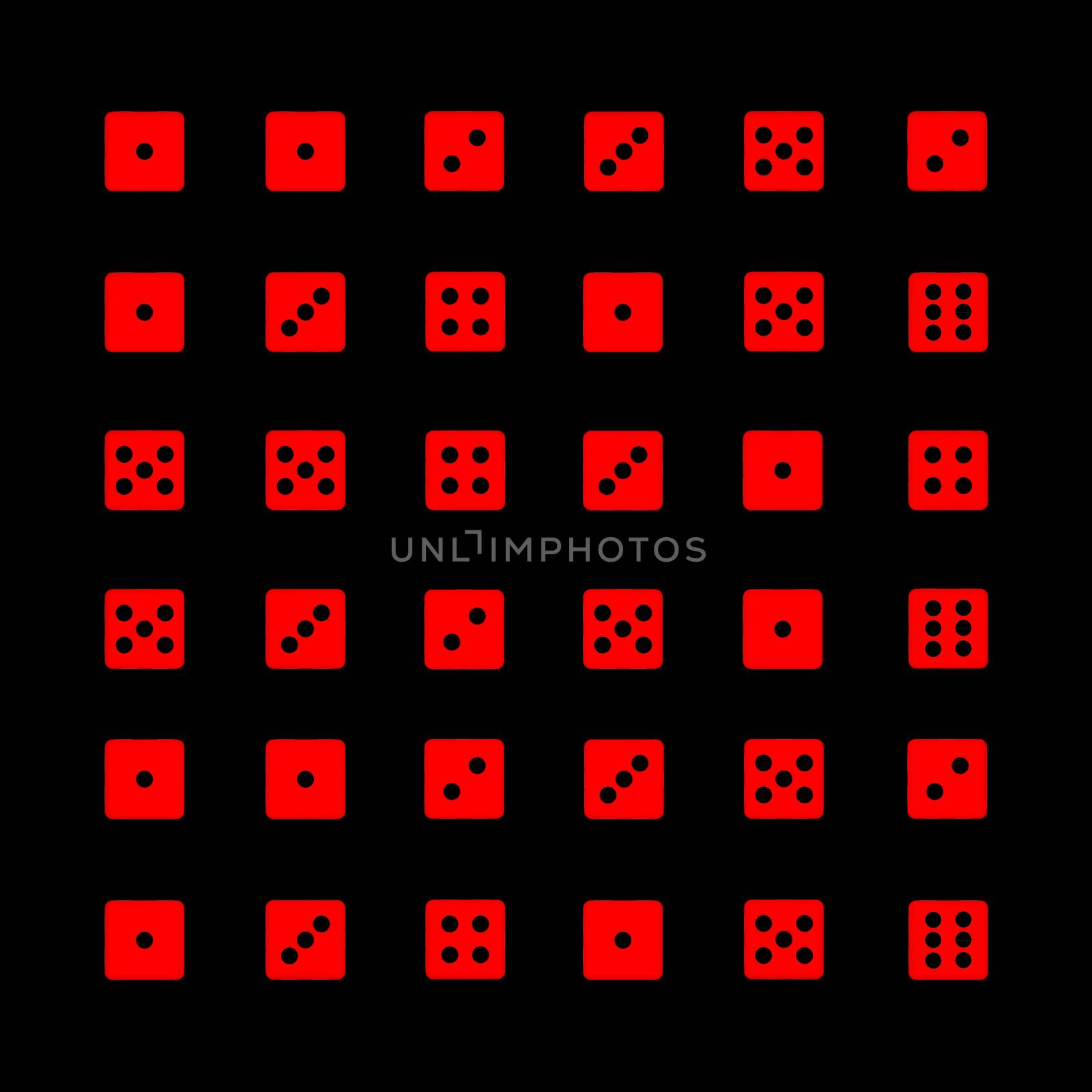 ILLUSTRATION OF ABSTRACT BACKGROUND OF PATTERN MADE WITH DICE