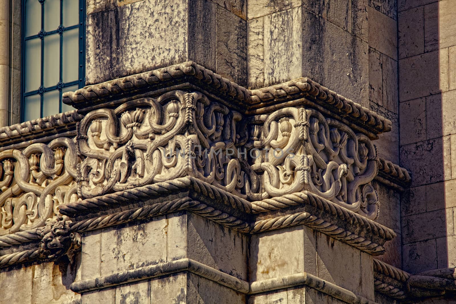 Lisbon - detail Jeronimos Monastery . UNESCO World Heritage Site
