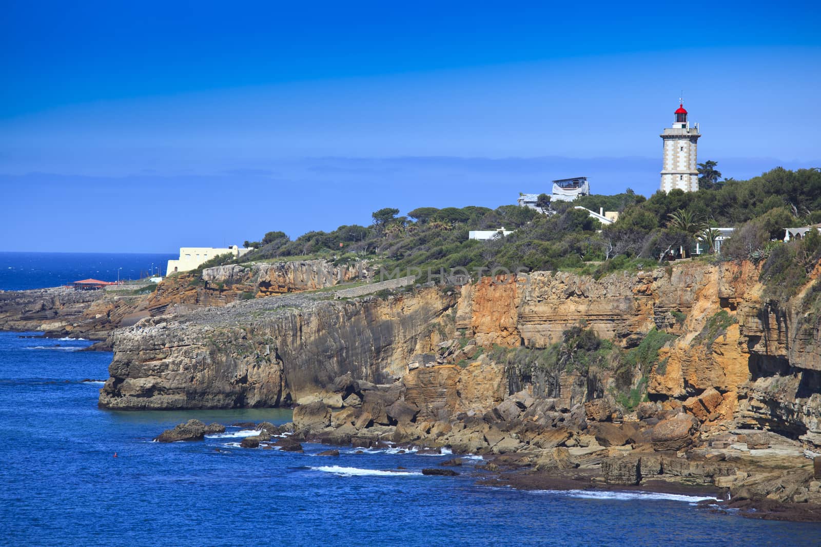 Rocky Coast Extending into the Sea