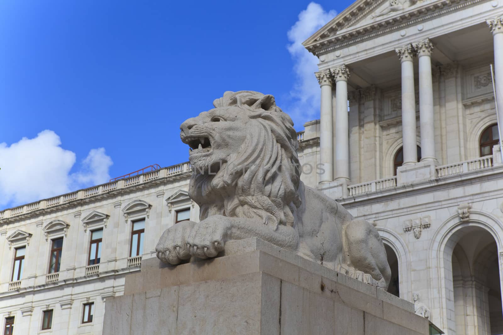 Monumental Portuguese Parliament (Sao Bento Palace), located in Lisbon, Portugal