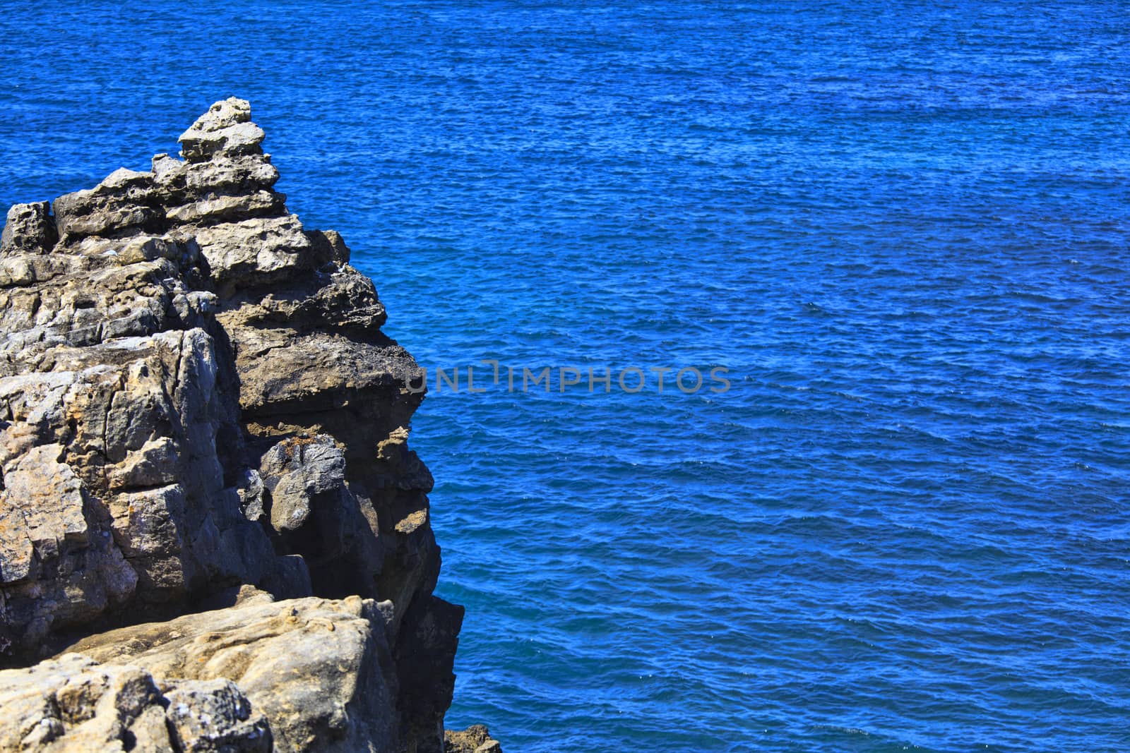 Rocky Coast Extending into the Sea