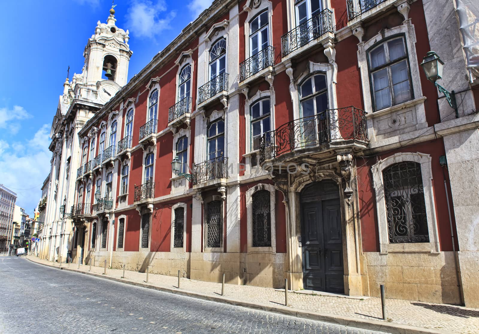 Street  in old town of Lisbon, Portugal