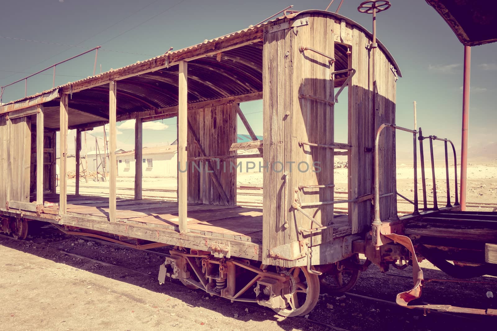 Old train station in Bolivia desert by daboost