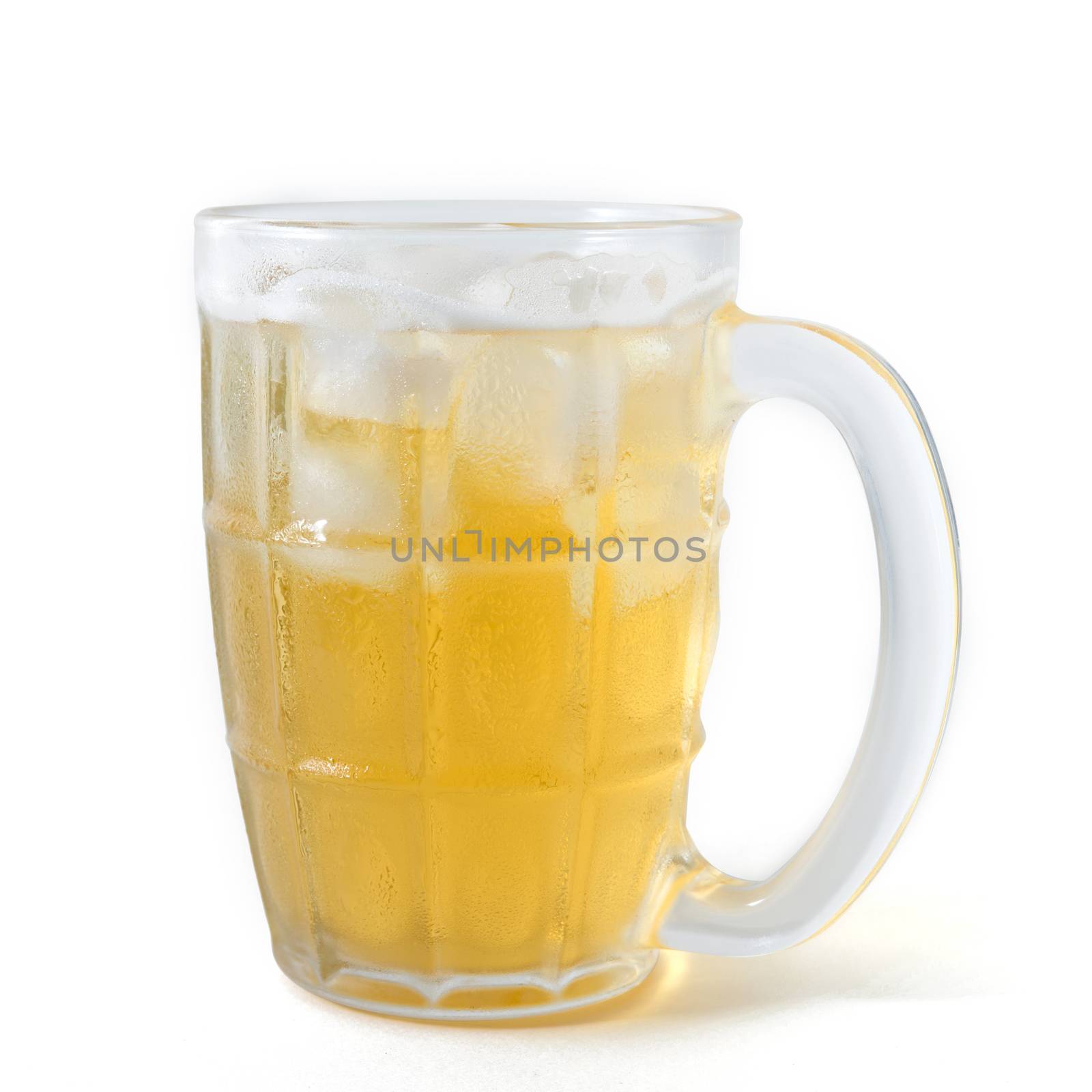 glass beer and iced with clipping path