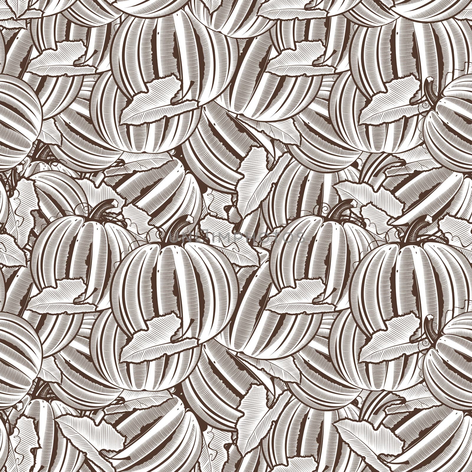 Vintage Pumpkin Seamless Pattern by ConceptCafe